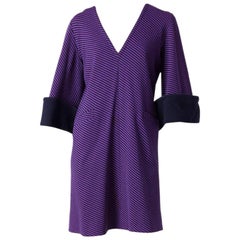 Rudi Gernreich purple and black wool knit dress