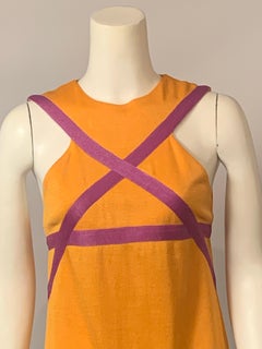 Abito "Cross Your Heart" di Rudi Gernreich in giallo zafferano e viola