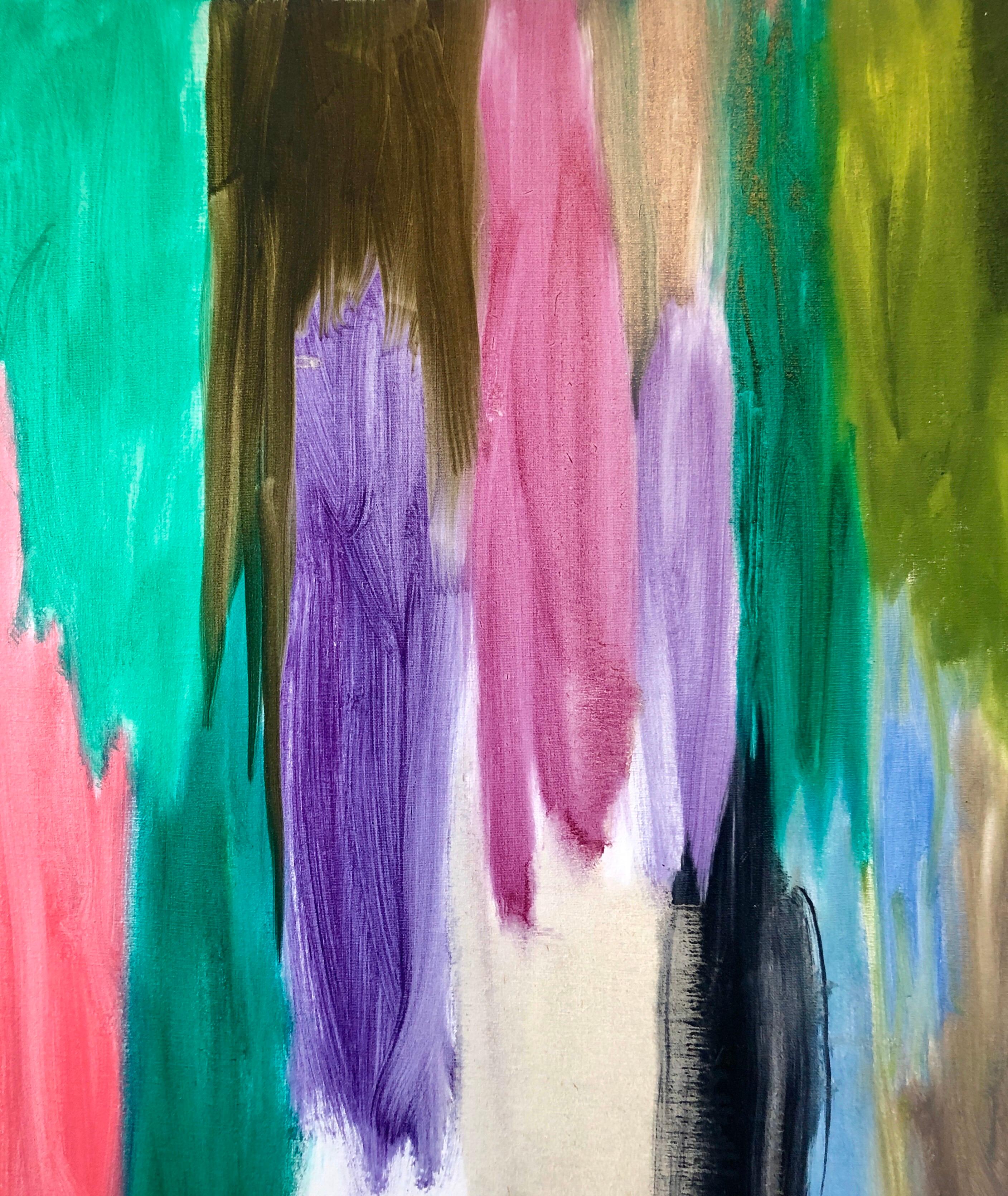 Rudi Molacek (austriaco-americano, nato nel 1948)
Vertical Colors, 2008, acrilico luminoso astratto su tela, firmato e datato lungo il bordo superiore della tela, (senza cornice): 30 