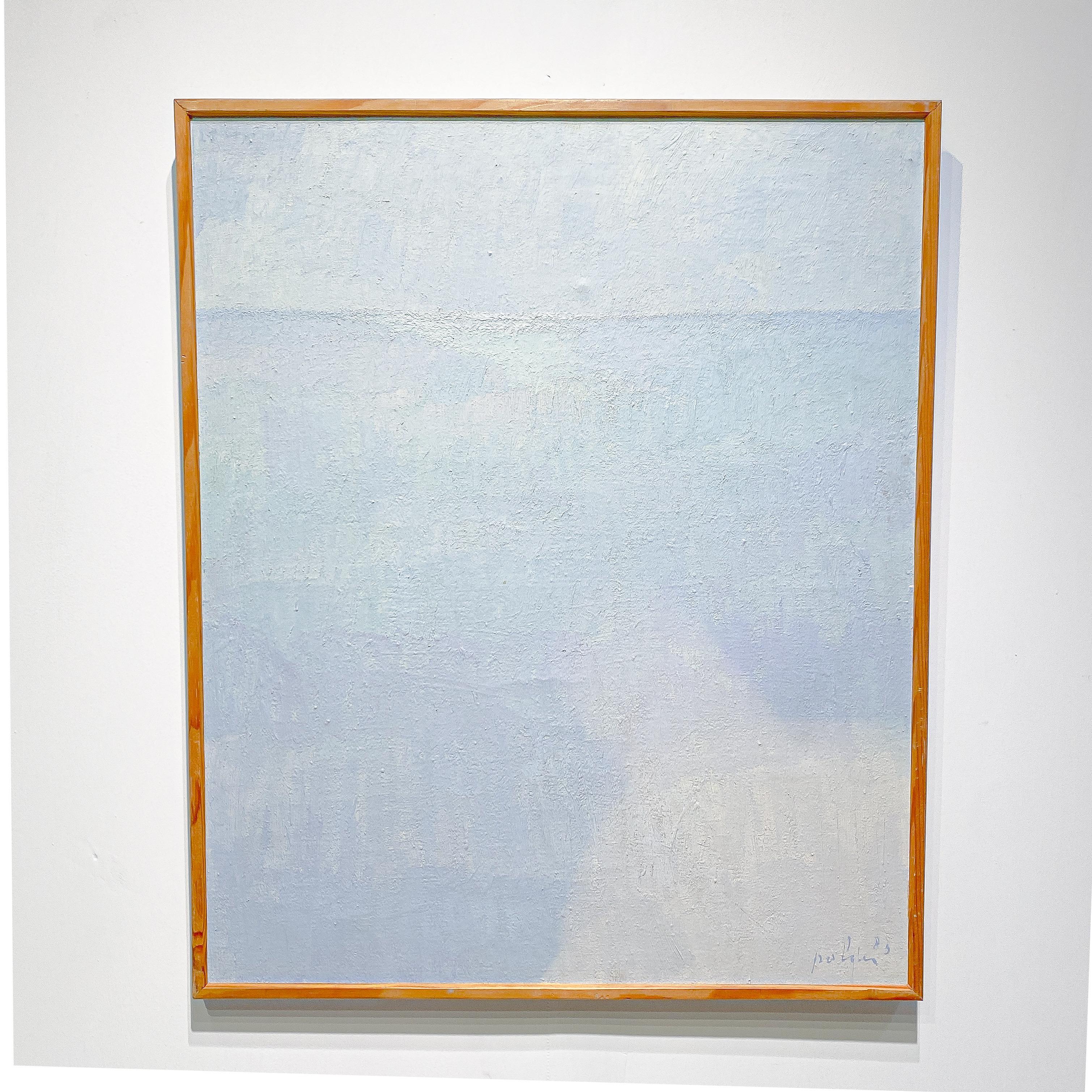 Dutch Rudi Polder, “Light on See”, Luminist Painting, 1980s Blue Tones