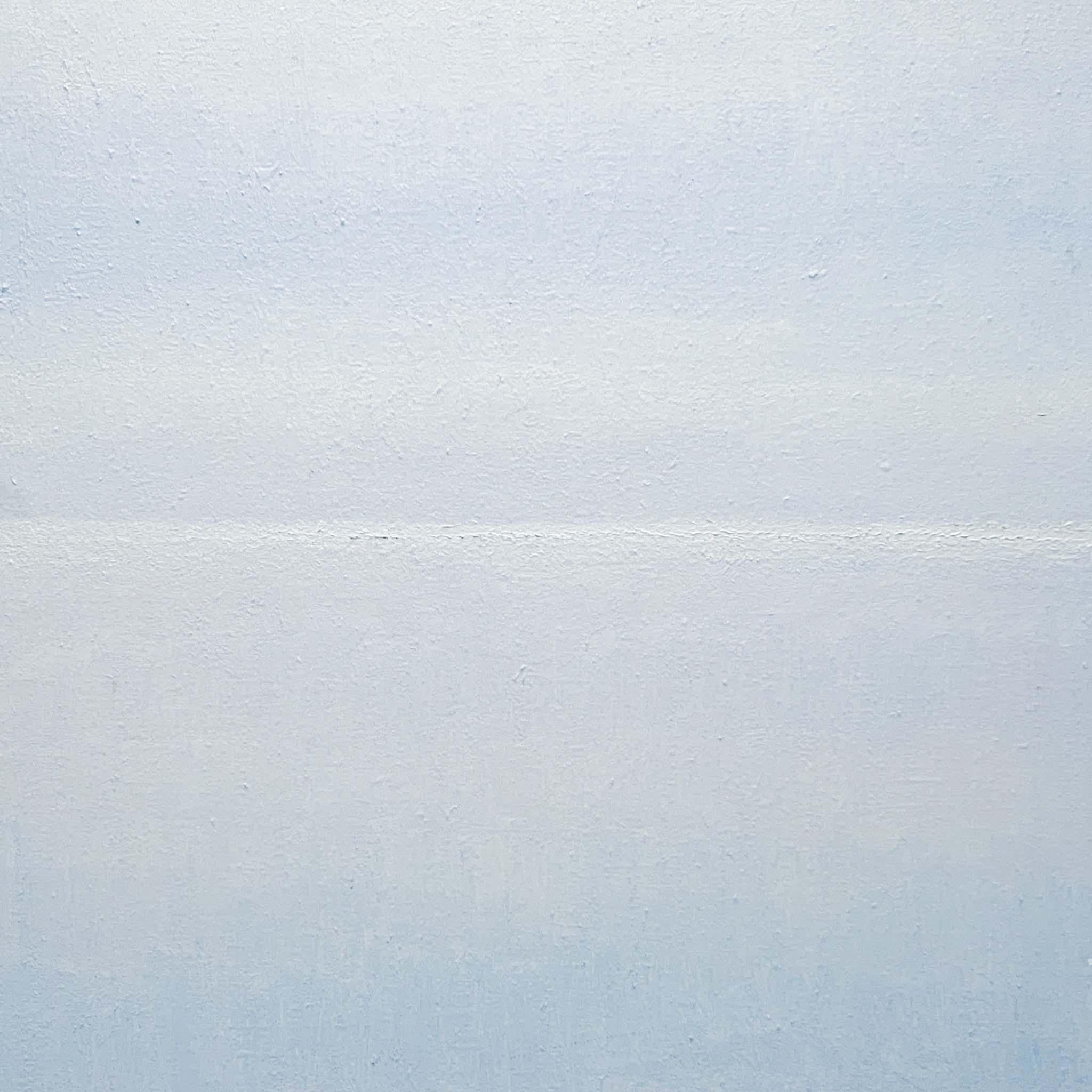 Rudi Polder Abstract Landschap, Luminist Painting, 1980s Blue Tones In Fair Condition For Sale In AMSTERDAM, NL