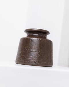 Rudi Stahl Studio Ceramic Vase in Dark Brown, 1960s