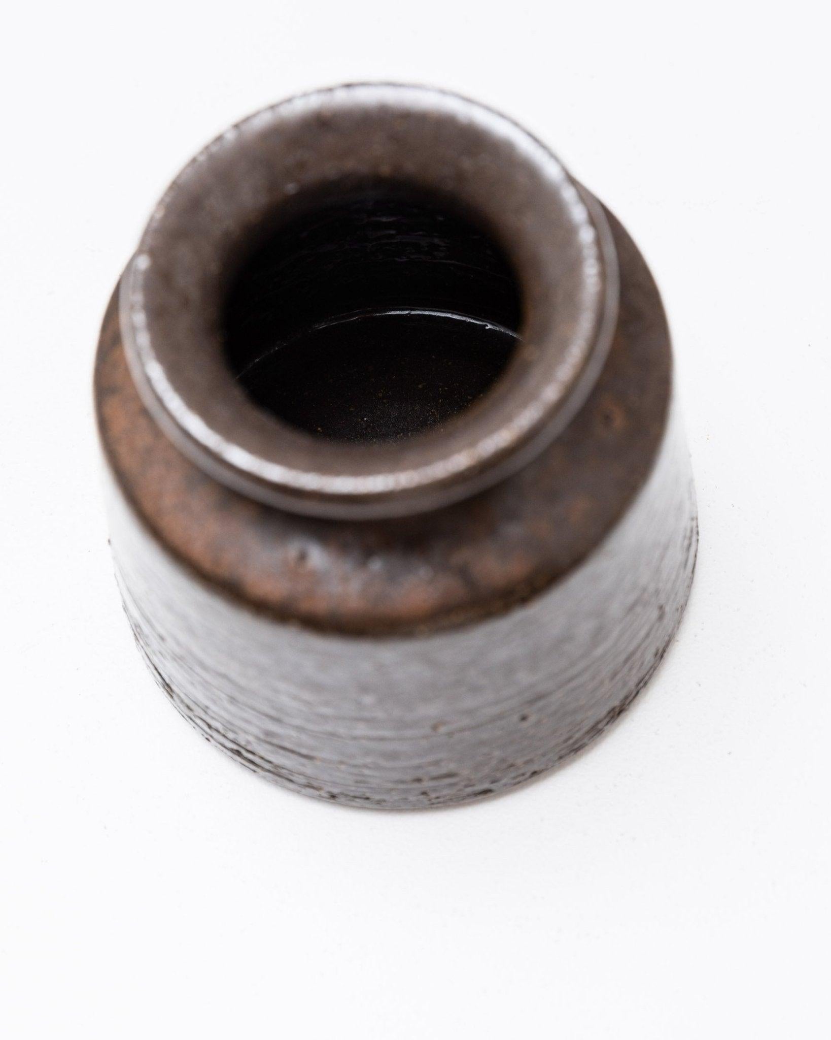 Ceramica Vaso in ceramica Rudi Stahl Studio in marrone scuro, anni '60 in vendita