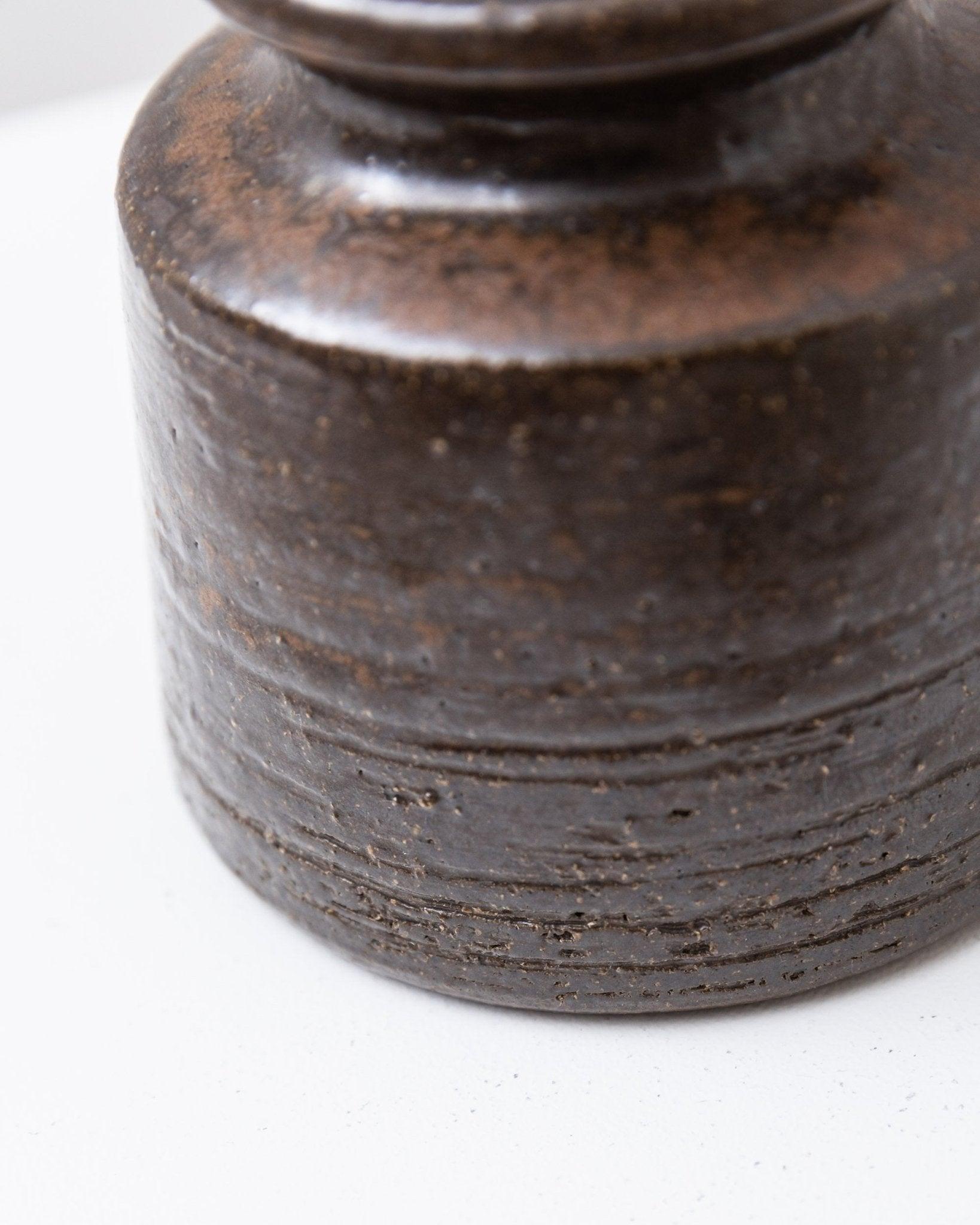 Vaso in ceramica Rudi Stahl Studio in marrone scuro, anni '60 in vendita 2