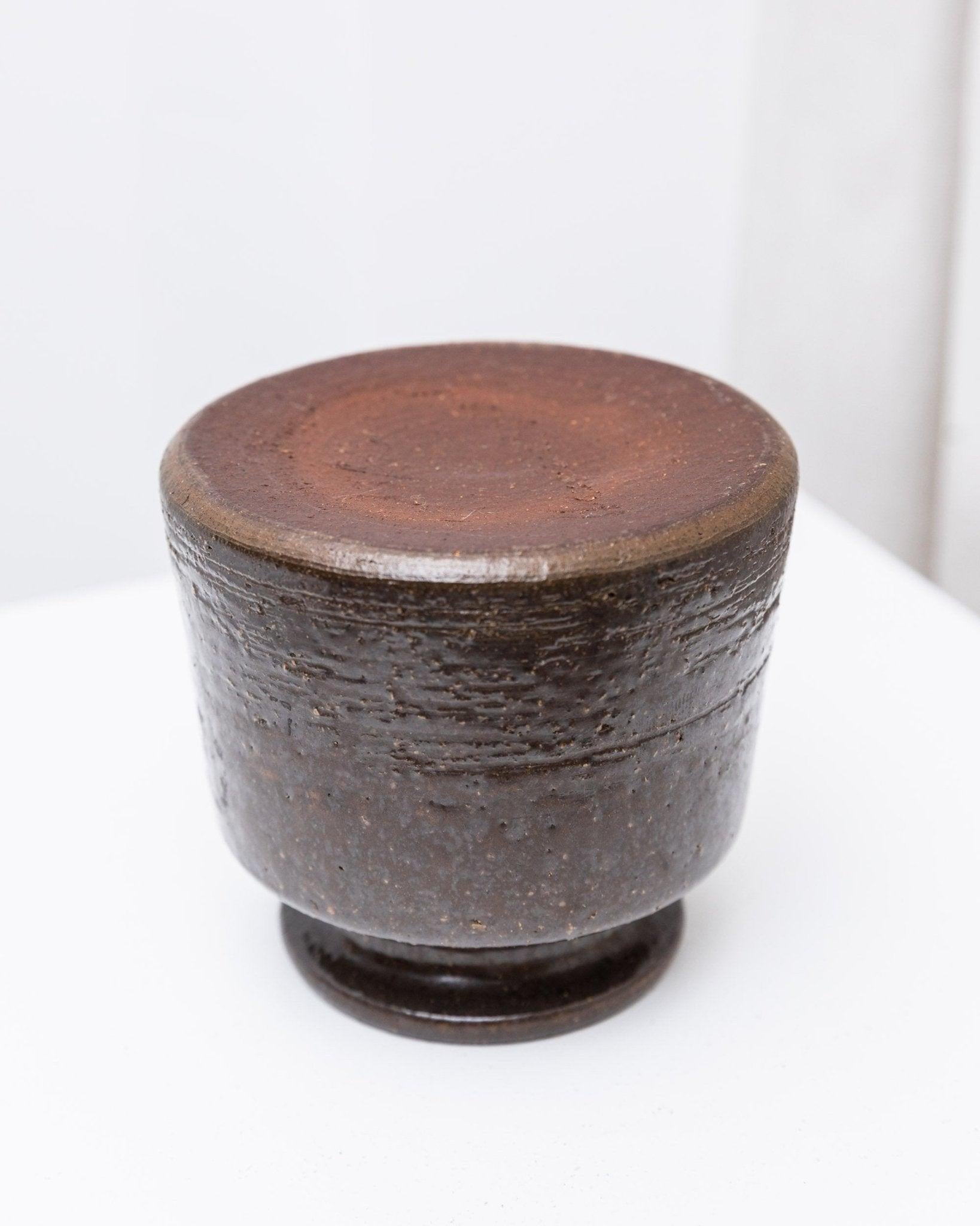 Vaso in ceramica Rudi Stahl Studio in marrone scuro, anni '60 in vendita 3