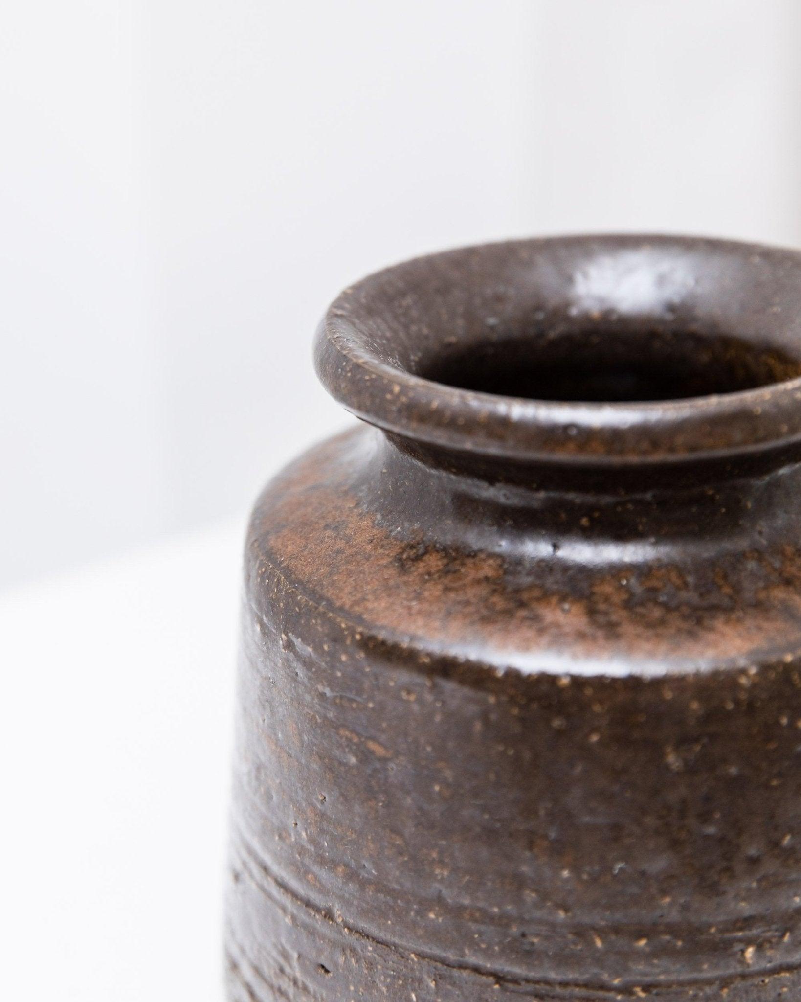 Vaso in ceramica Rudi Stahl Studio in marrone scuro, anni '60 in vendita 4