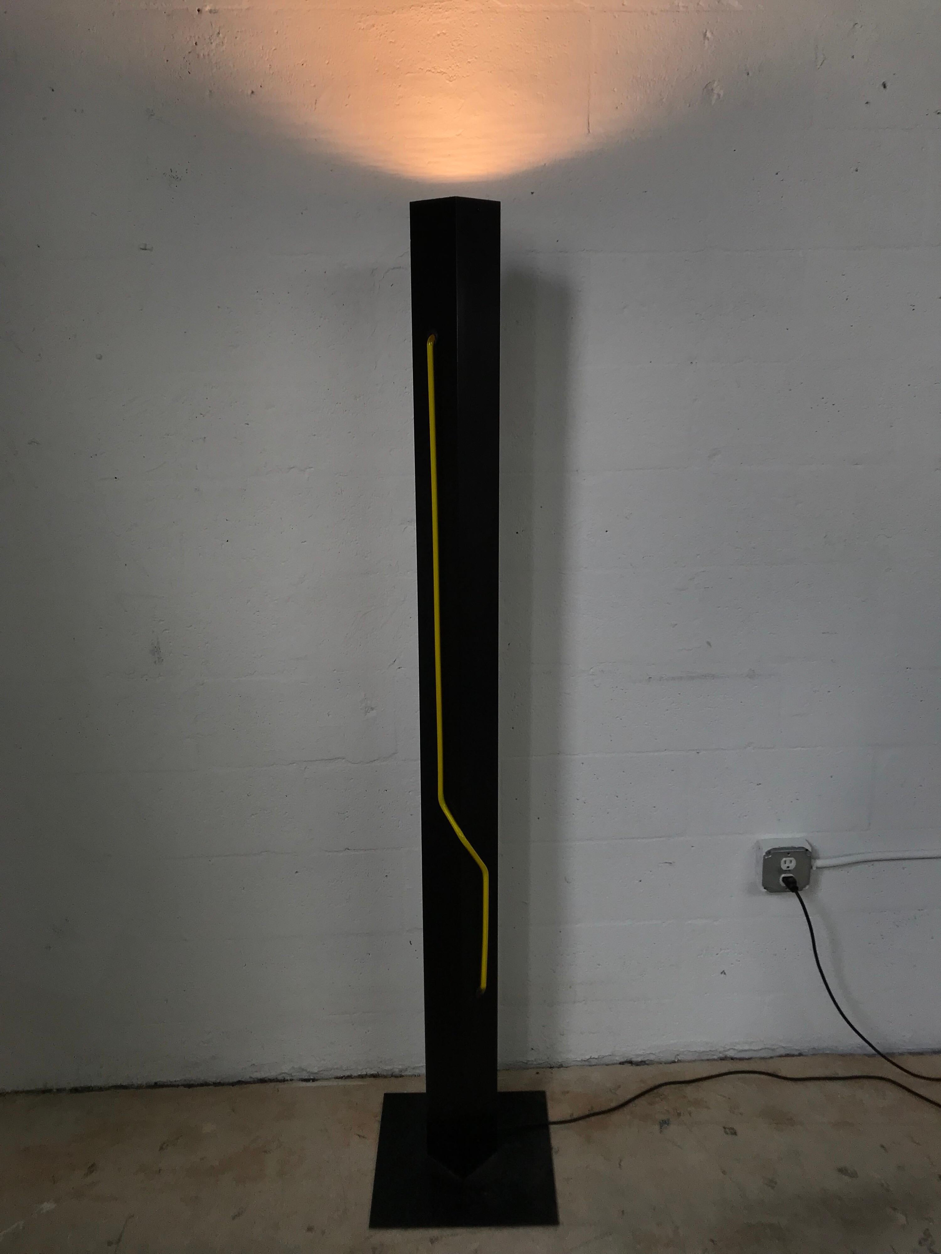 American Rudi Stern Postmodern Neon Floor Lamp for George Kovacs