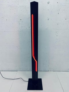 Rudi Stern Postmodern Red Neon Floor Lamp for George Kovacs, 1980s