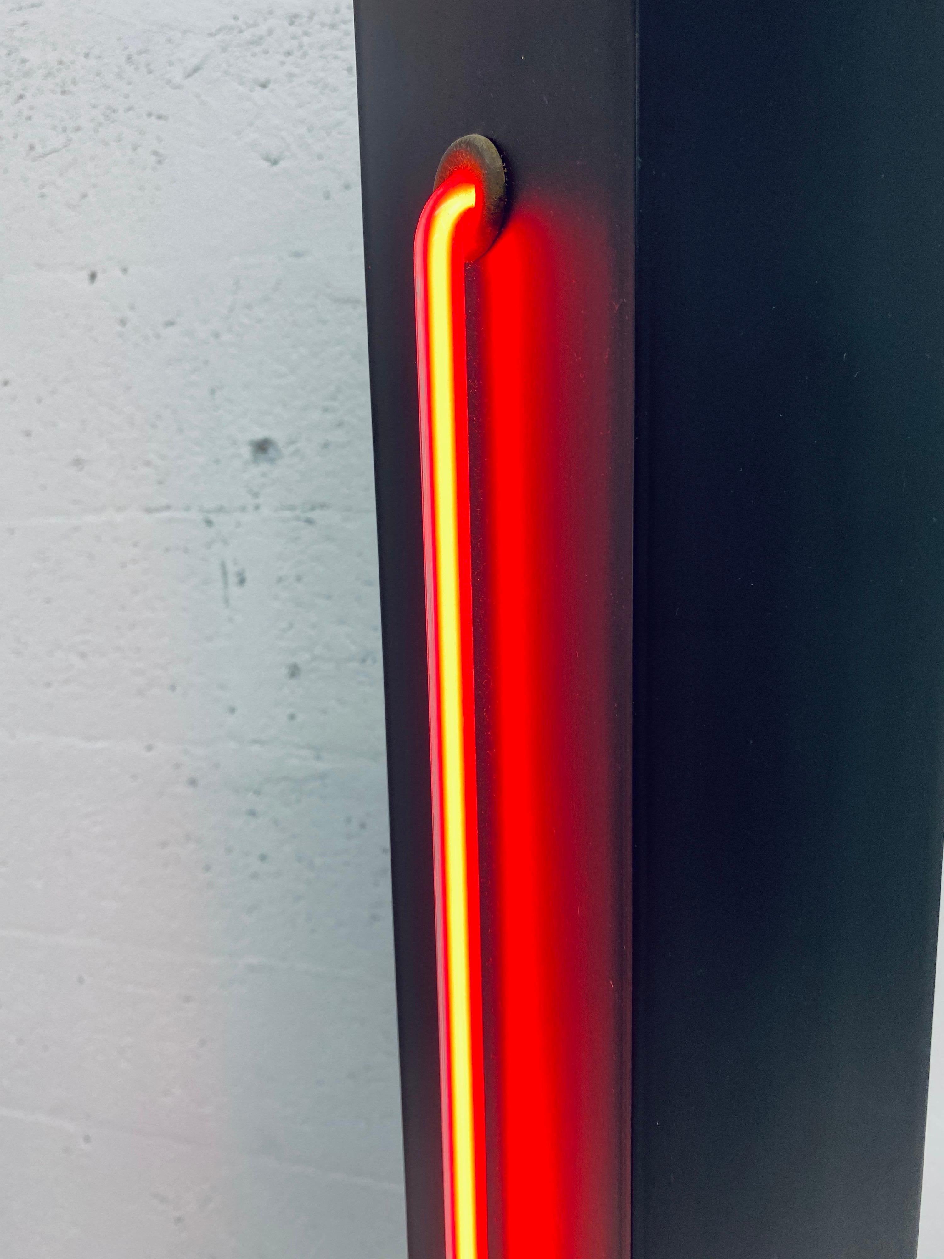 Late 20th Century Rudi Stern Postmodern Red Neon Floor Lamp for George Kovacs, 1980s