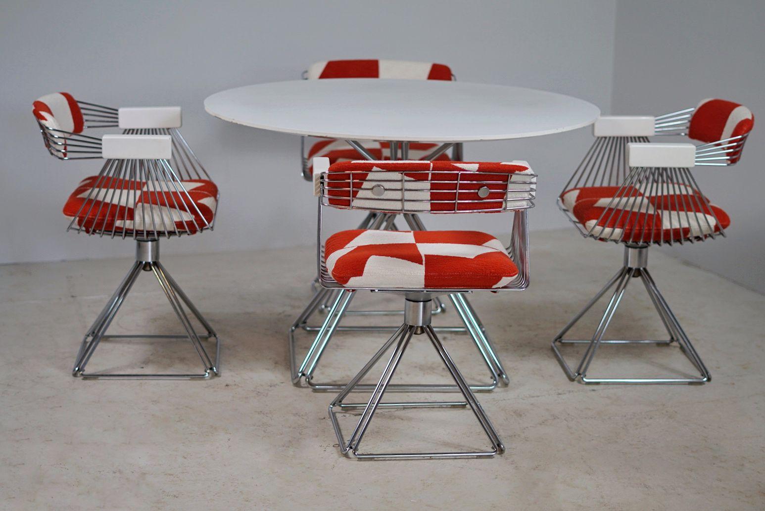 Ensemble table de salle à manger et chaise pivotante Rudi Verelst pour Novalux en vente 5
