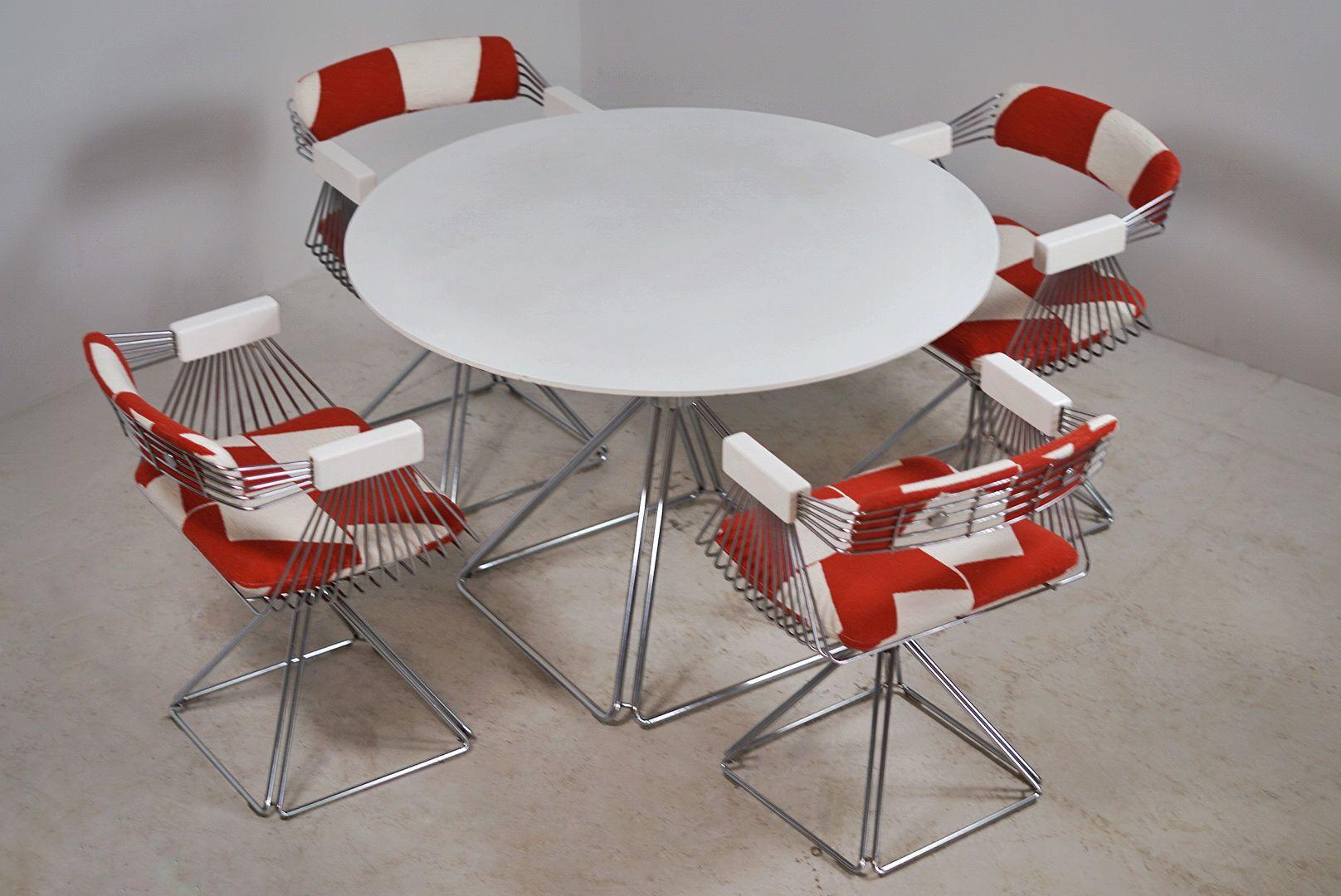 Belgian Rudi Verelst Dining Table and Swivel Chair Set for Novalux For Sale