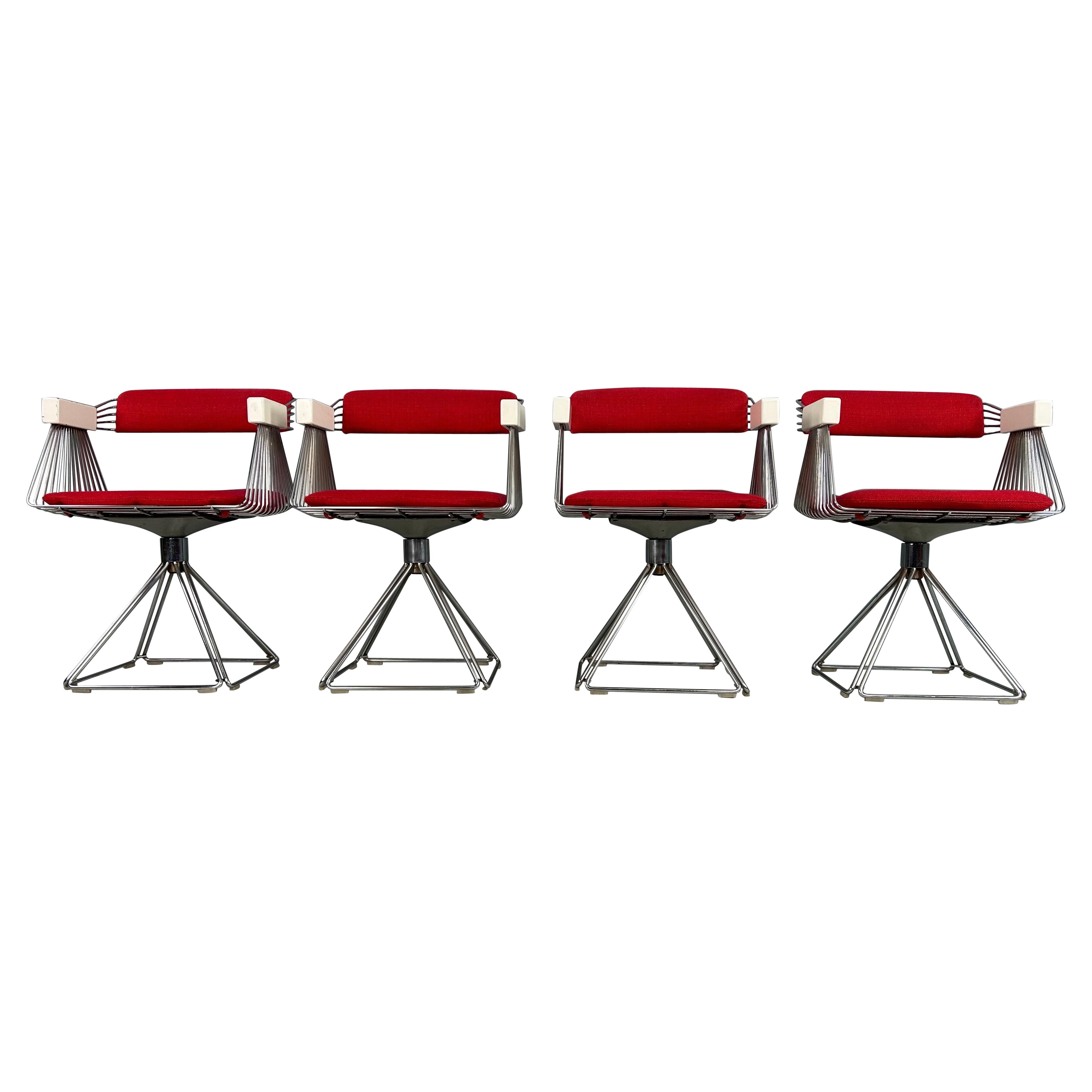 Rudi Verelst Set of 4 Original "Delta" Wire Armchairs, 1971