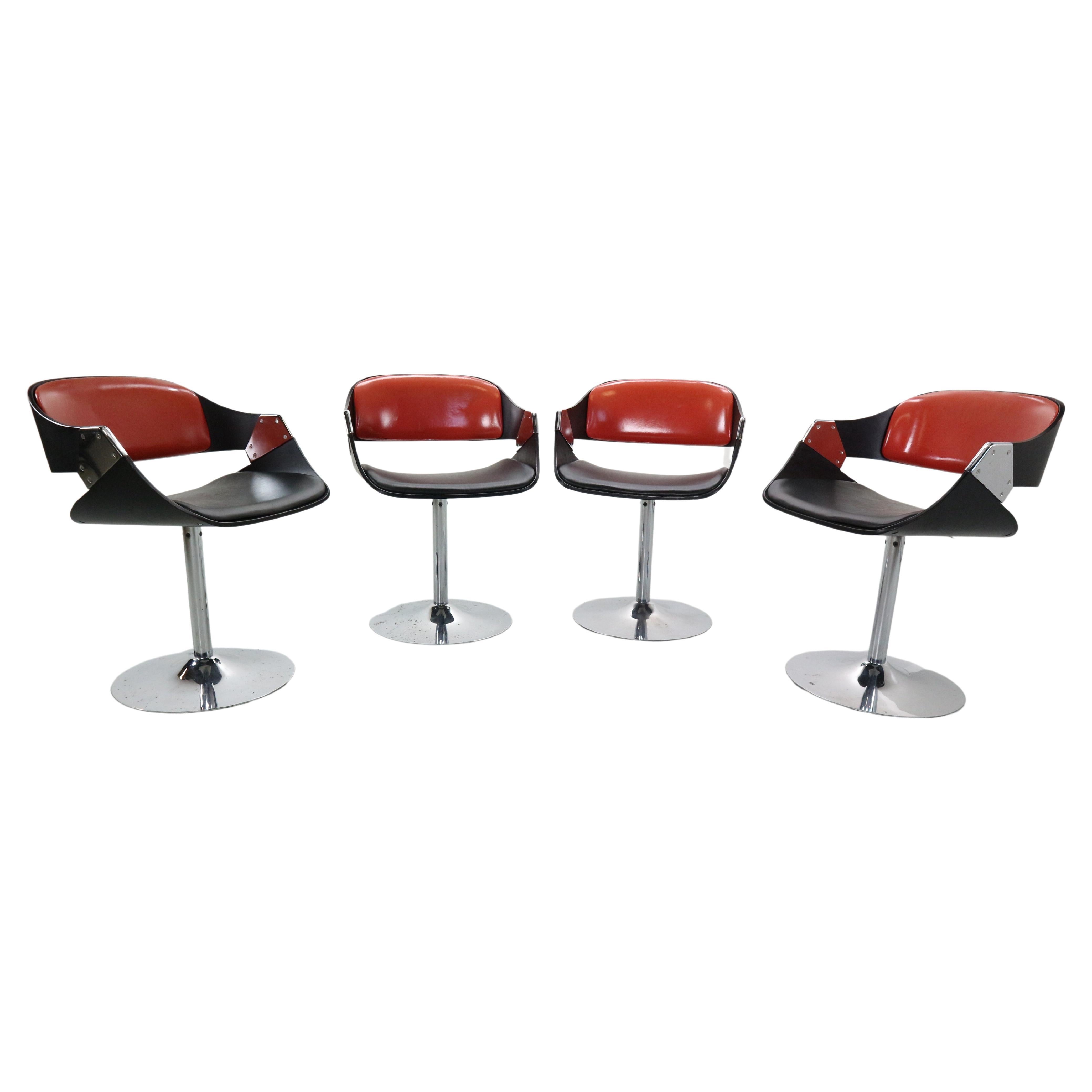 Ensemble de 4 chaises de salle à manger Radiant de Rudi Verelst pour Novalux, 1970