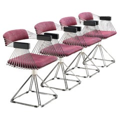 Rudi Verelst ensemble de quatre chaises Delta en chrome