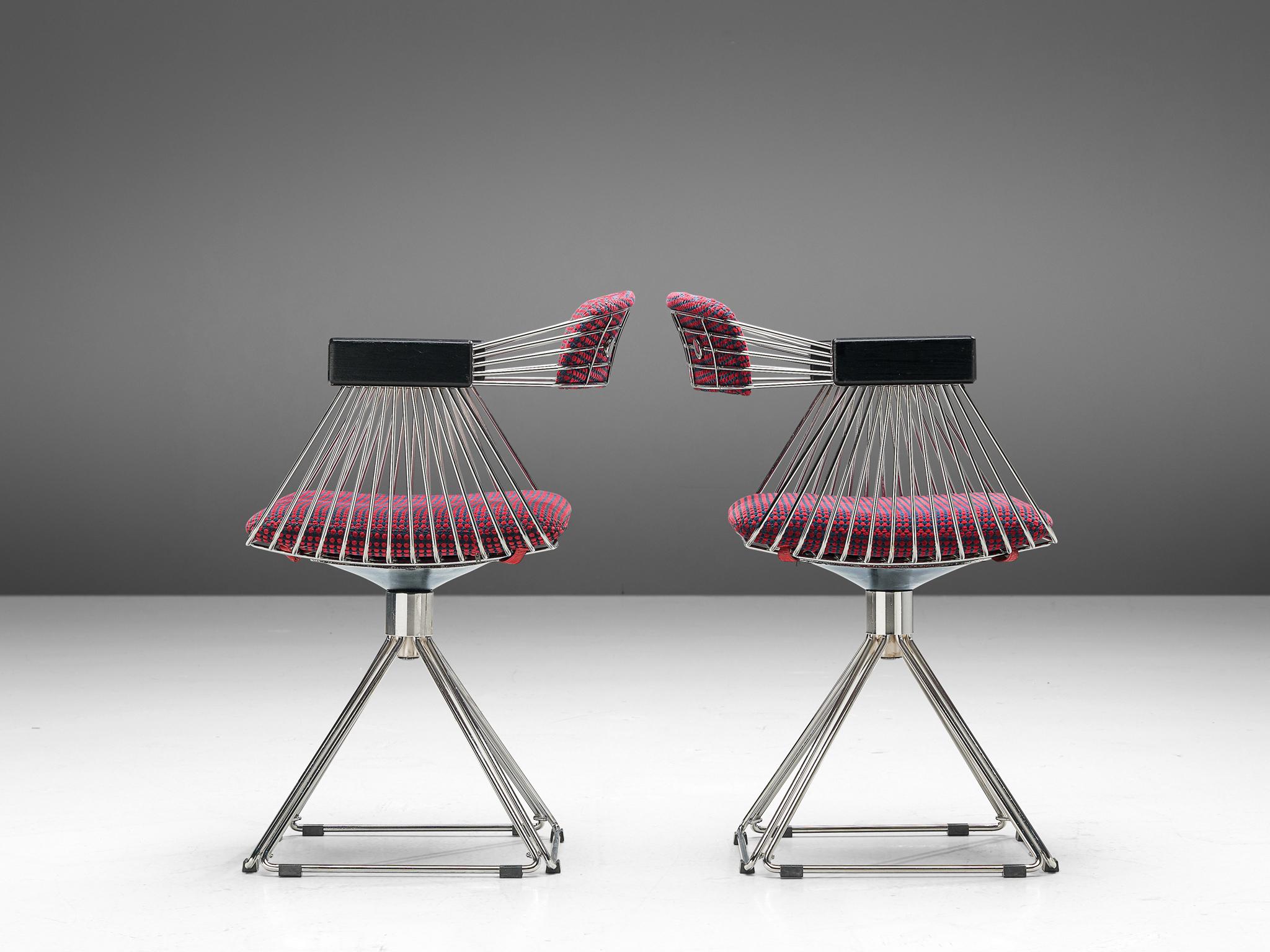 Mid-Century Modern Rudi Verelst Set of Six 'Delta' Chairs in Chrome