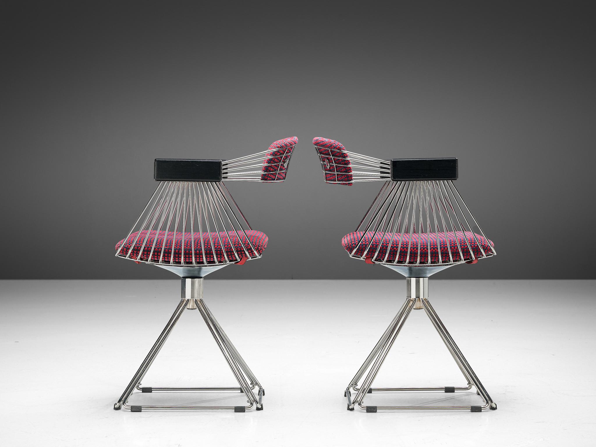 Rudi Verelst Set of Six 'Delta' Chairs in Chrome  In Good Condition For Sale In Waalwijk, NL