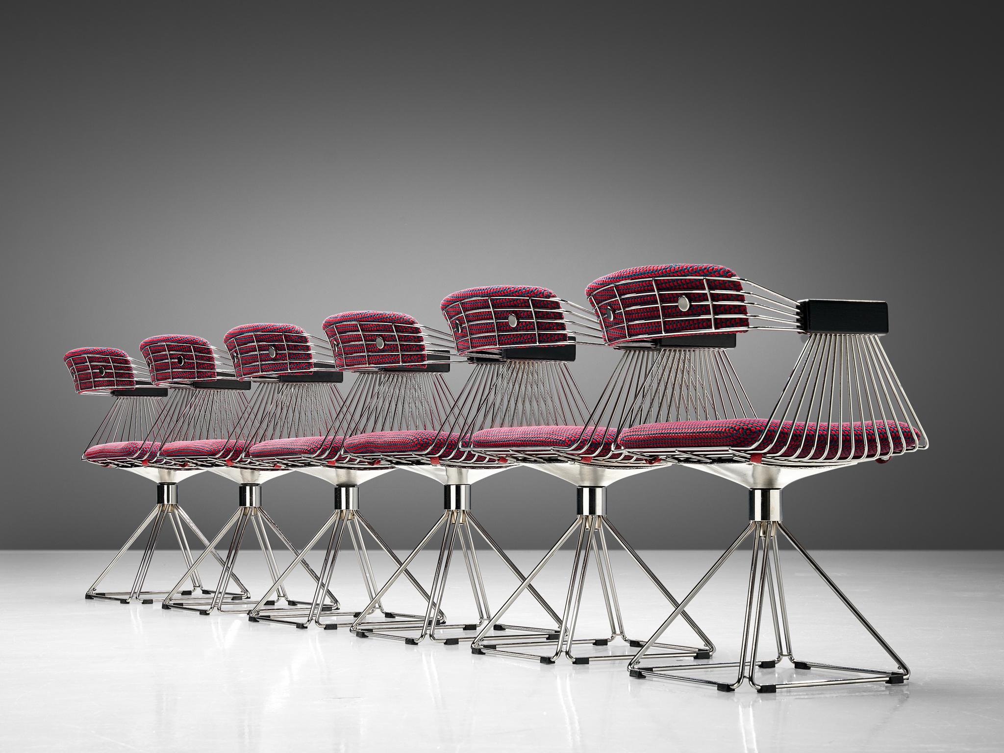 Late 20th Century Rudi Verelst Set of Six 'Delta' Chairs in Chrome  For Sale