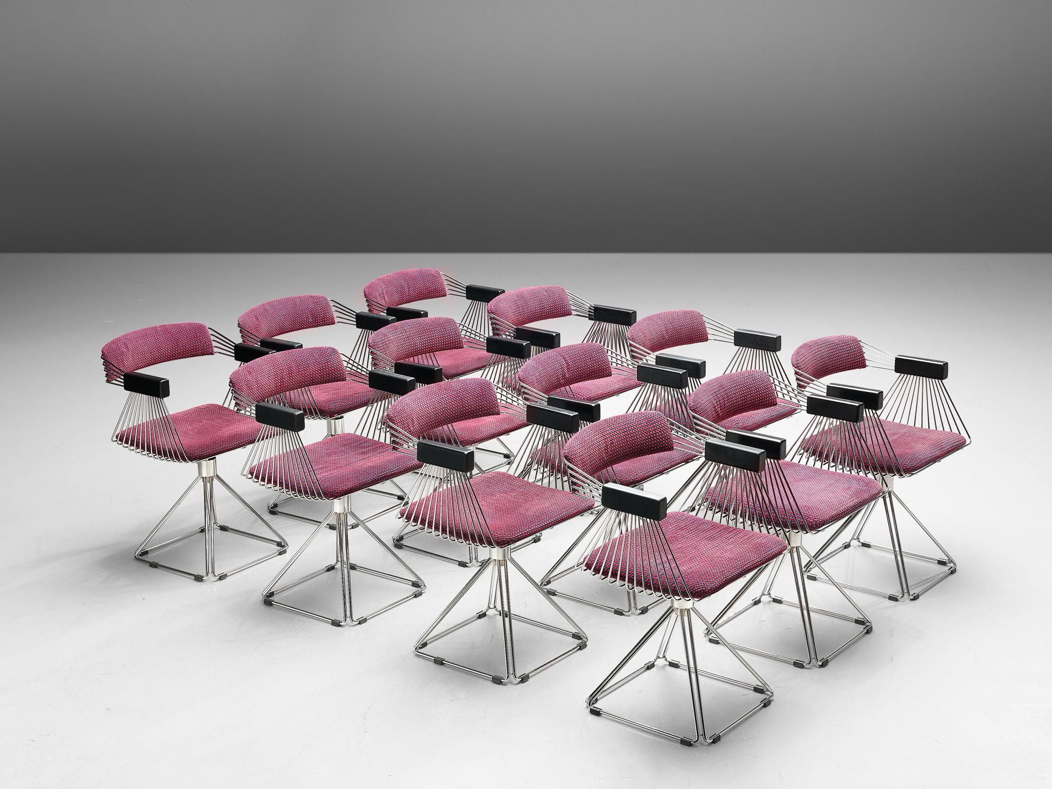 Mid-Century Modern Rudi Verelst Twelve Chromed 'Delta' Chairs