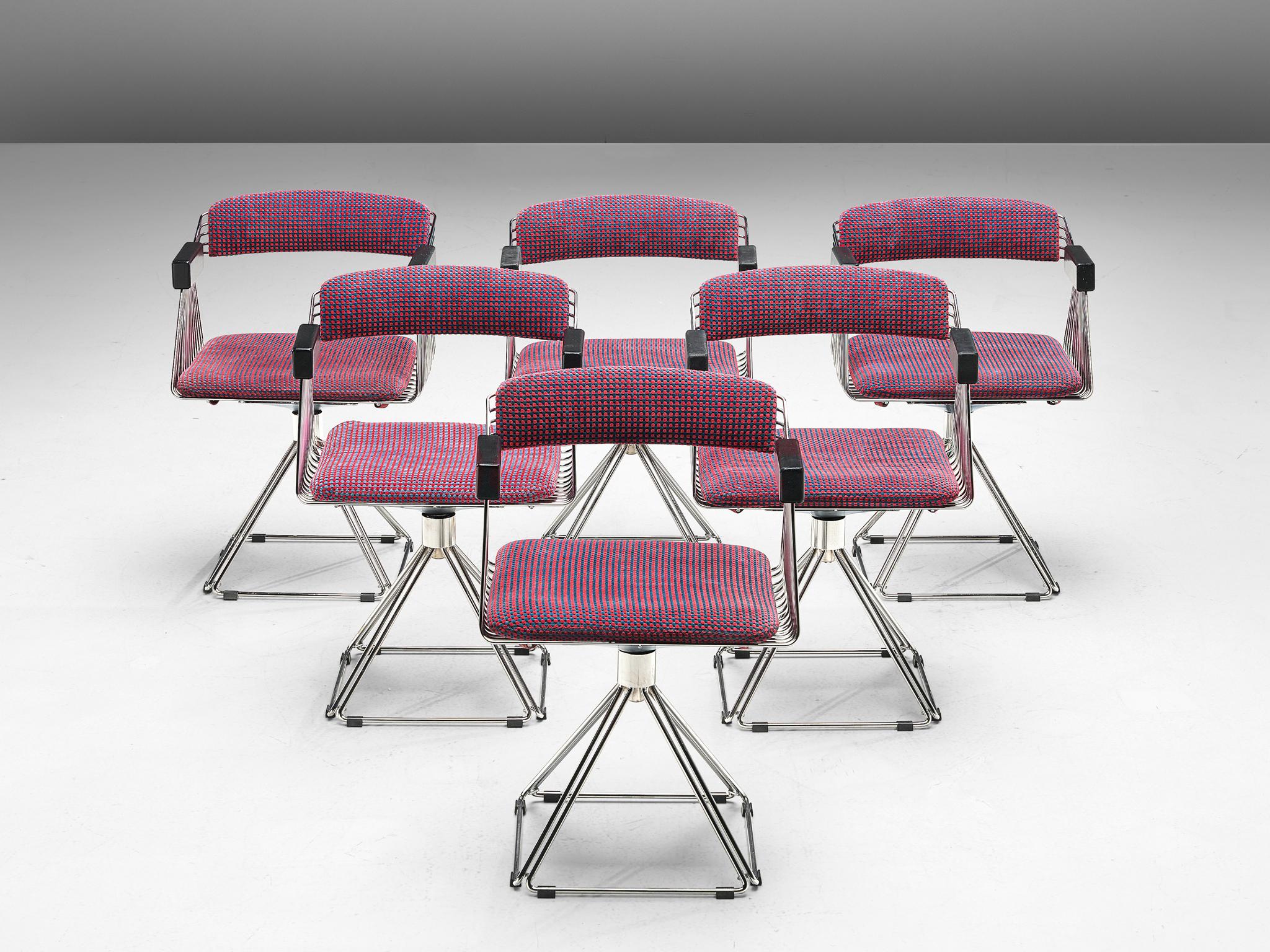 Belgian Rudi Verelst Twelve Chromed 'Delta' Chairs