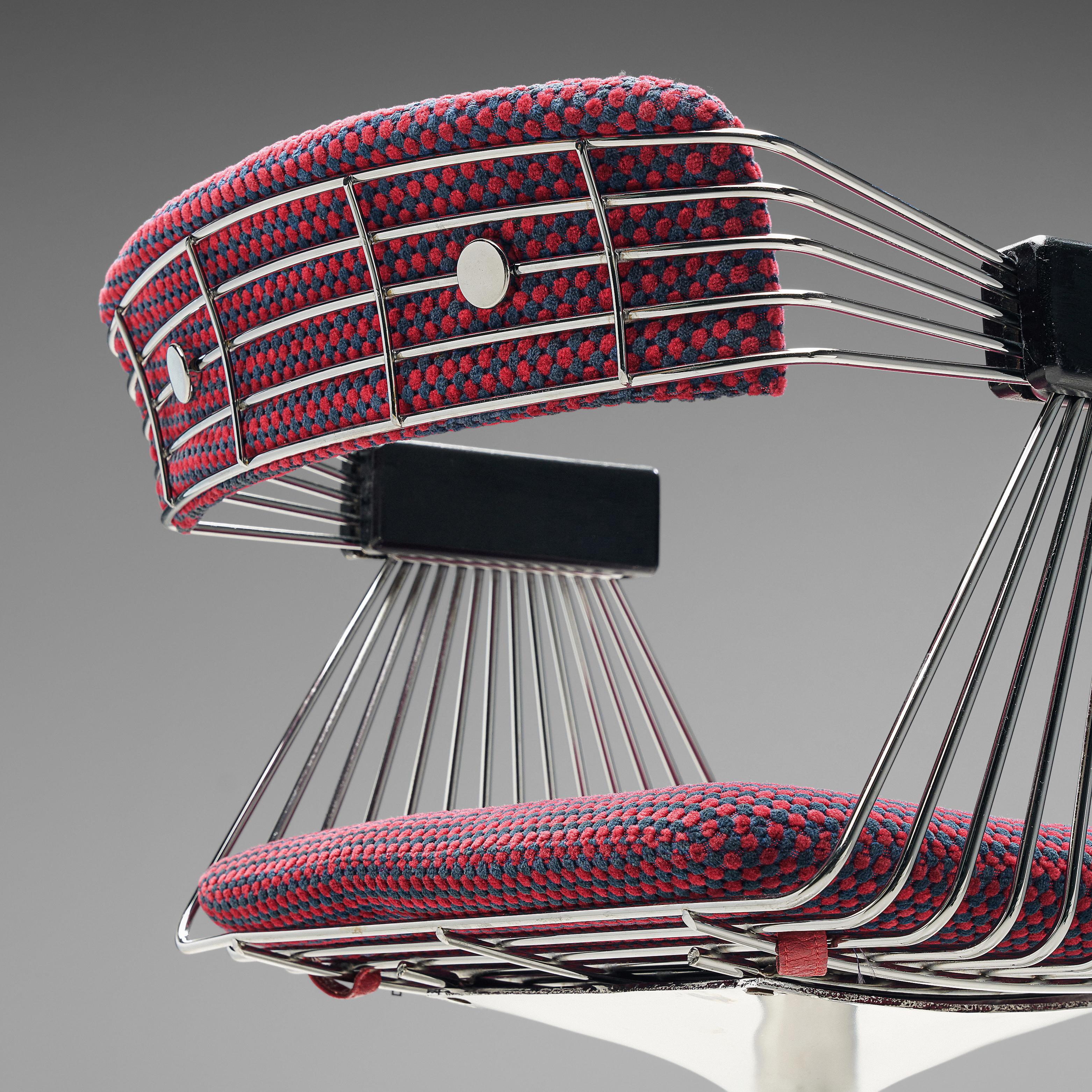 Mid-Century Modern Rudi Verelst Six Chromed 'Delta' Armchairs