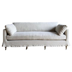 Rudin Slip Covered Stone Washed Linen Sofa with Down Cushions