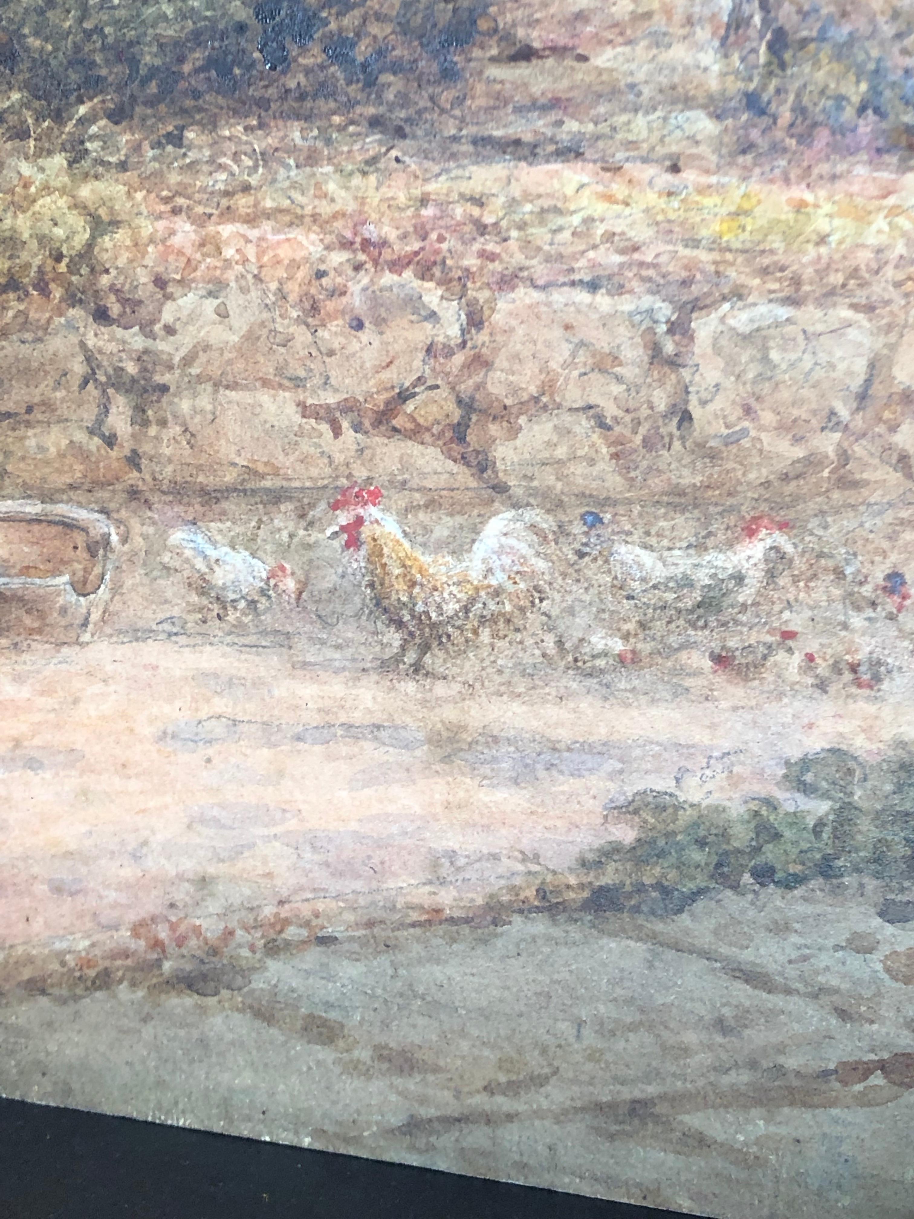 Mid-19th Century Rudlolf Muller Watercolor Dated 1854 Amalfi Coastal Scene