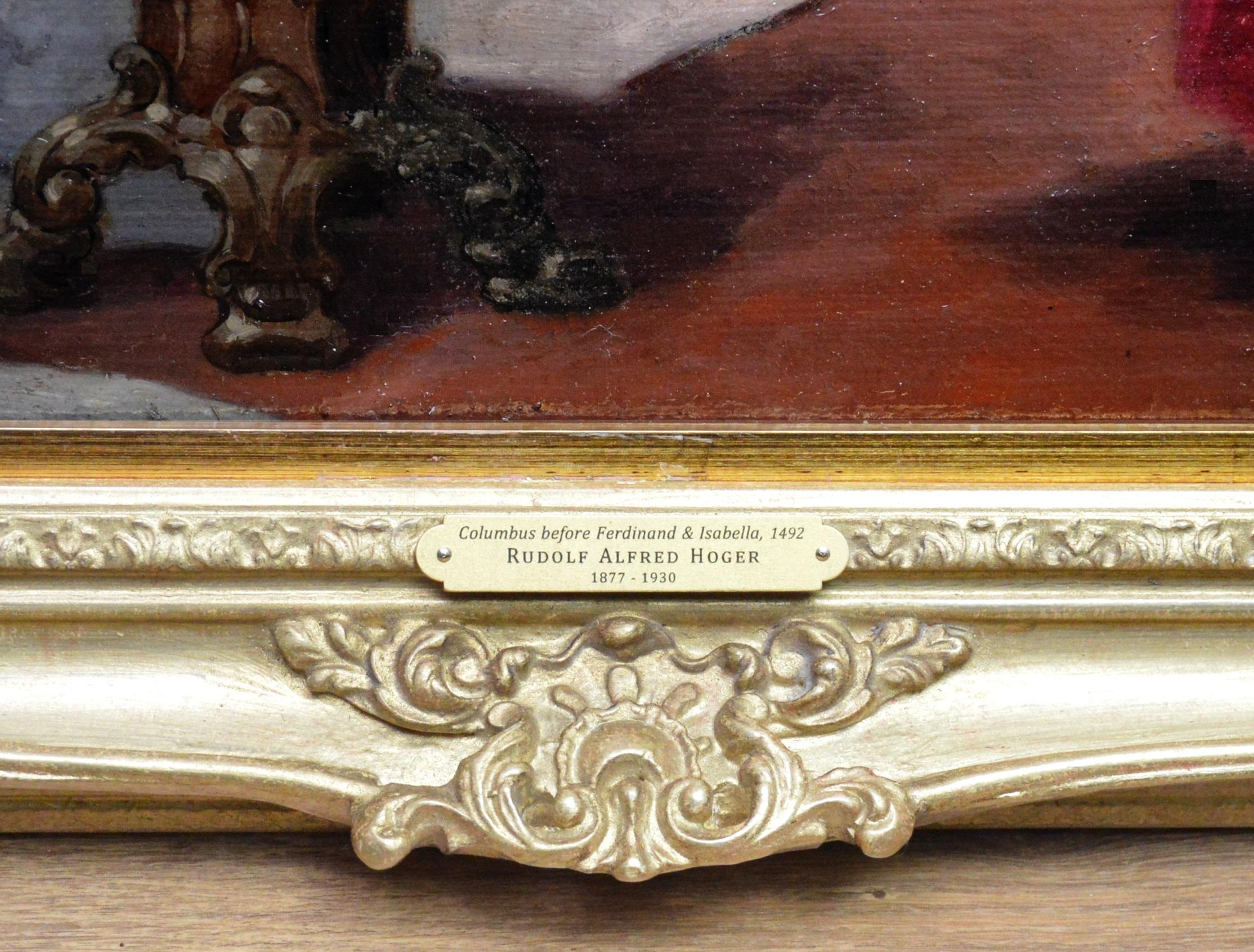 Columbus before Ferdinand & Isabella 1492 - Fine Large Historical Oil Painting 4