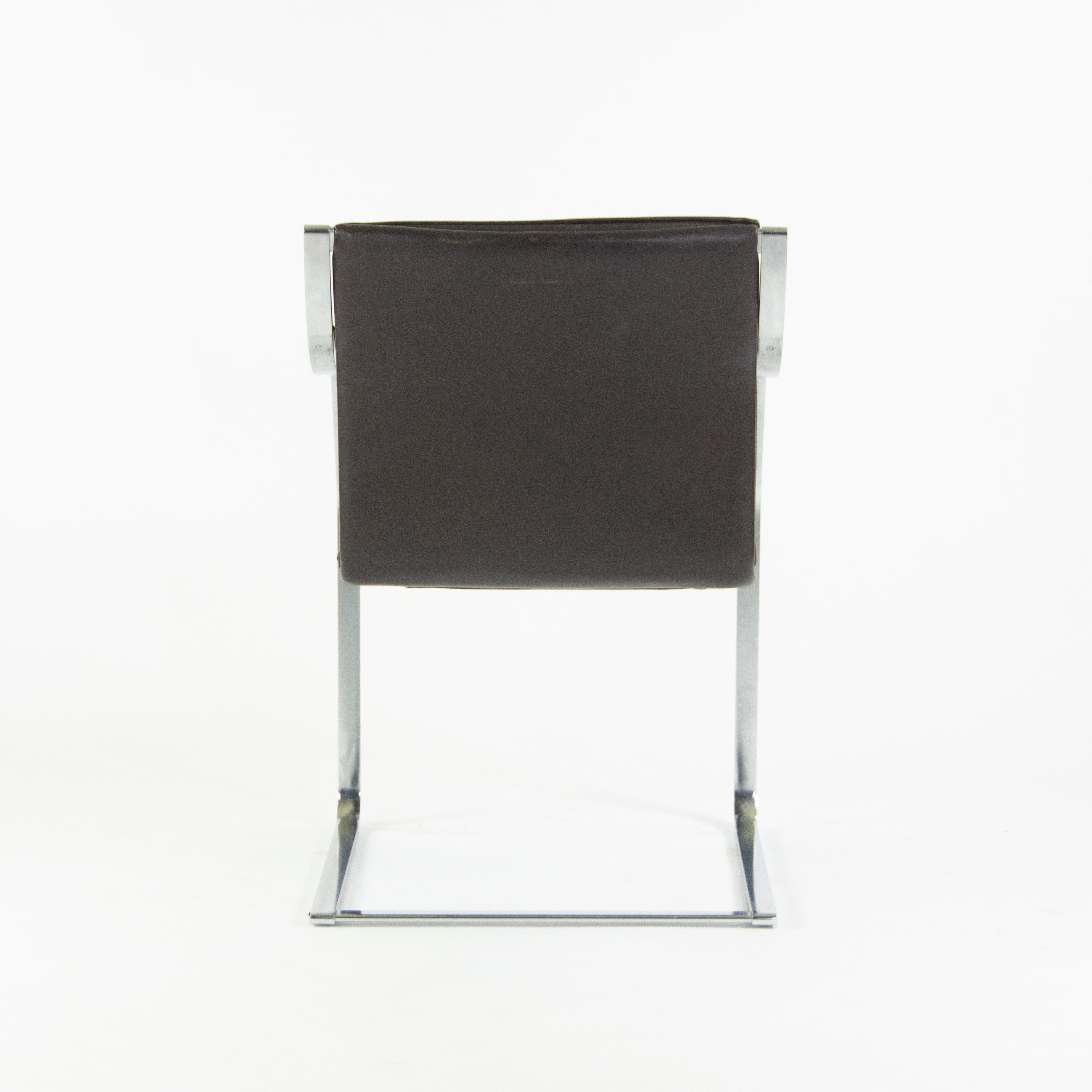 Late 20th Century Rudolf B. Glatzel Vintage Walter Knoll Art Collection Leather & Stainless Chair For Sale