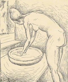 Nude Washing at Basin