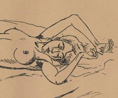 Reclining Nude on Bed