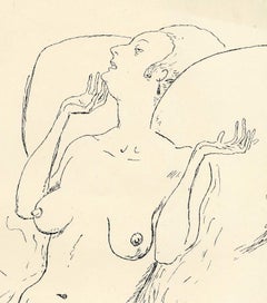 Seated Nude / Arms Raised (Head reclines on back of chair)