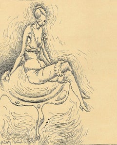 Antique Seated Woman with Crossed Legs