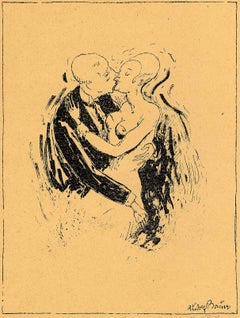 Antique The Kiss (well-dressed couple share a kiss in German society))