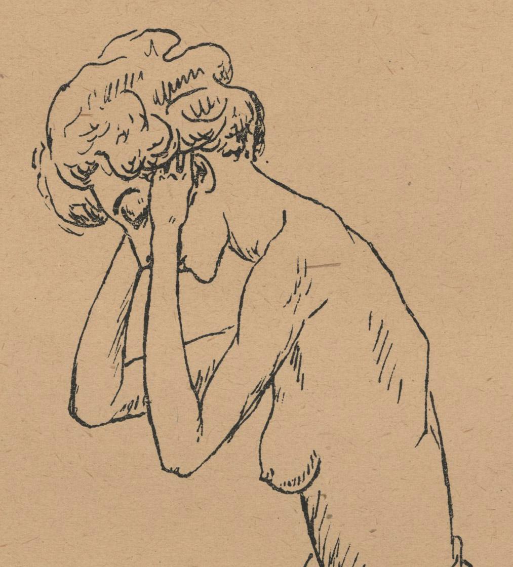 Ohne Titel ( Junge Frau gewaschen) – Print von Rudolf Bauer