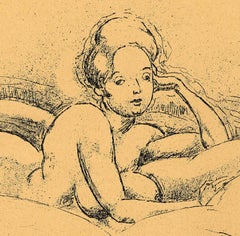 Woman Reclining on Pillows (Lady of leisure in German society of early 20th C)