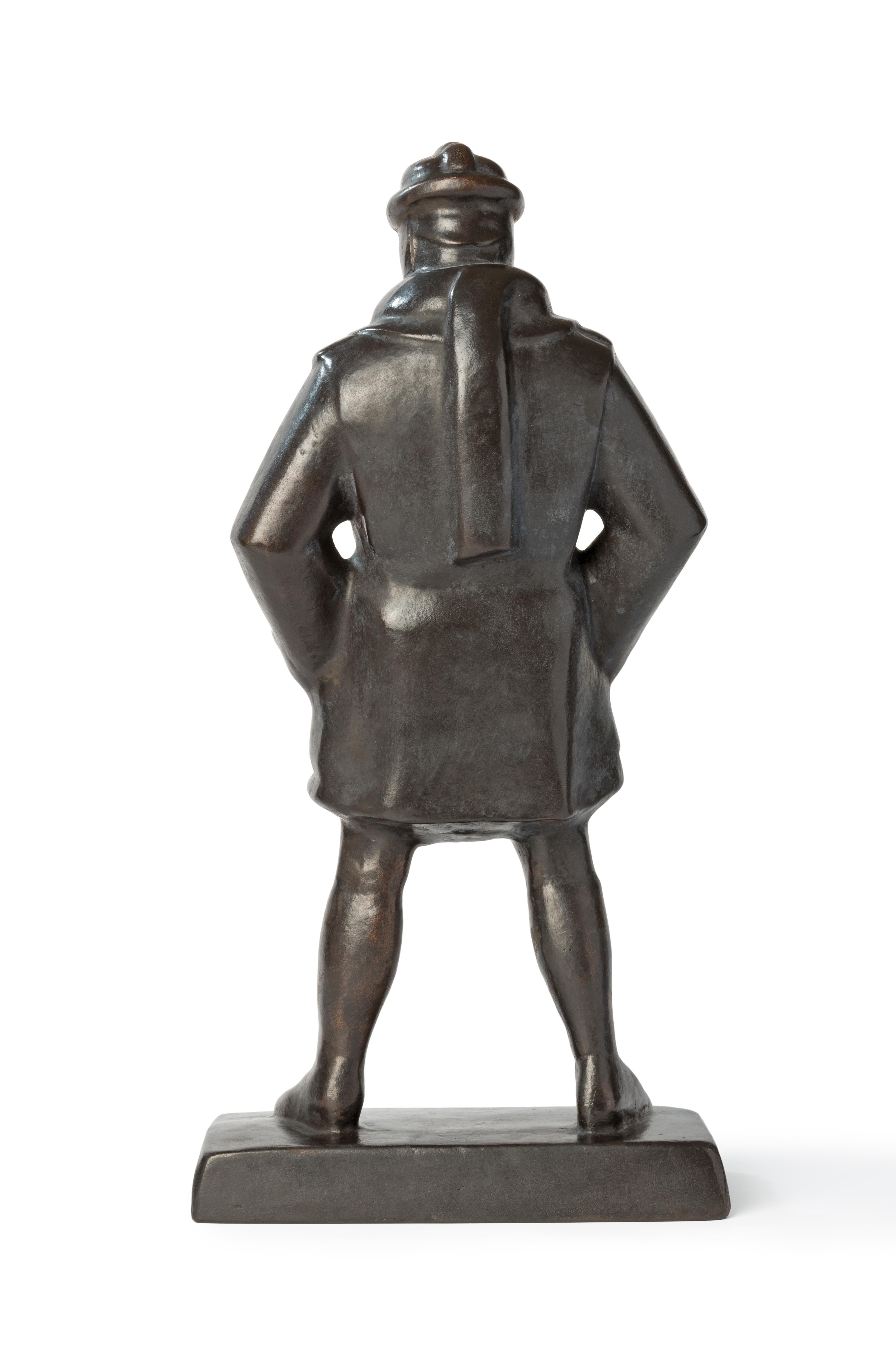 Rudolf Belling Bronze Statuette of Aviator, 1917 For Sale 2