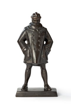 Rudolf Belling Bronze Statuette of Aviator, 1917