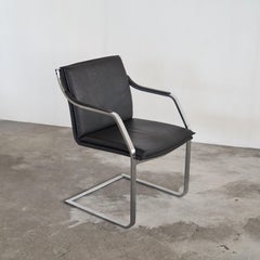 Rudolf Bernd Glatzel Armchair in Steel and Leather for Walter Knoll 1970s
