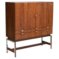 Vintage Rudolf Bernd Glatzel 'Attr.' High Bar Cabinet for Fristho, the Netherlands 1960s