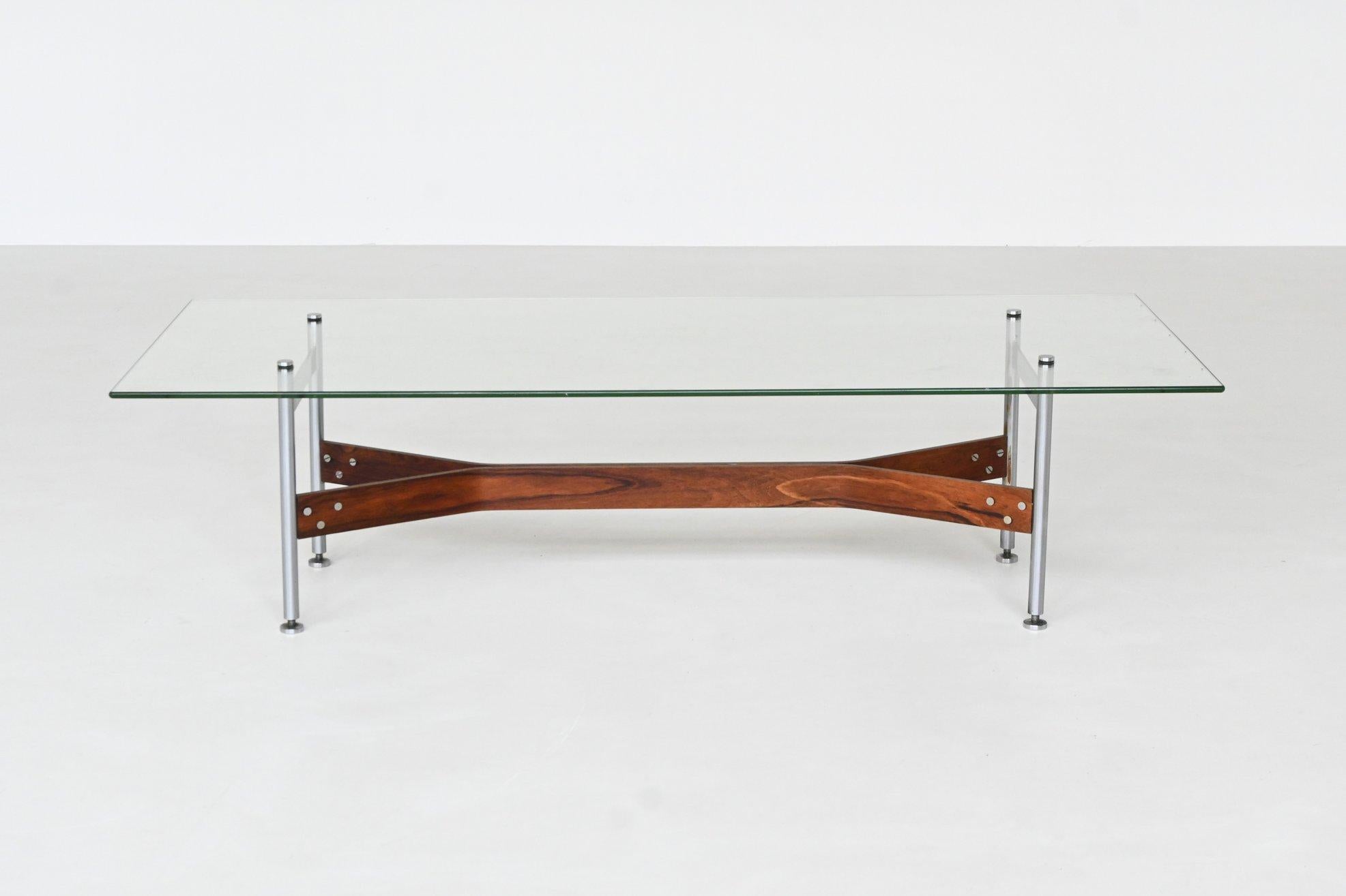 Mid-Century Modern Rudolf Bernd Glatzel coffee table in rosewood Fristho The Netherlands 1962 For Sale