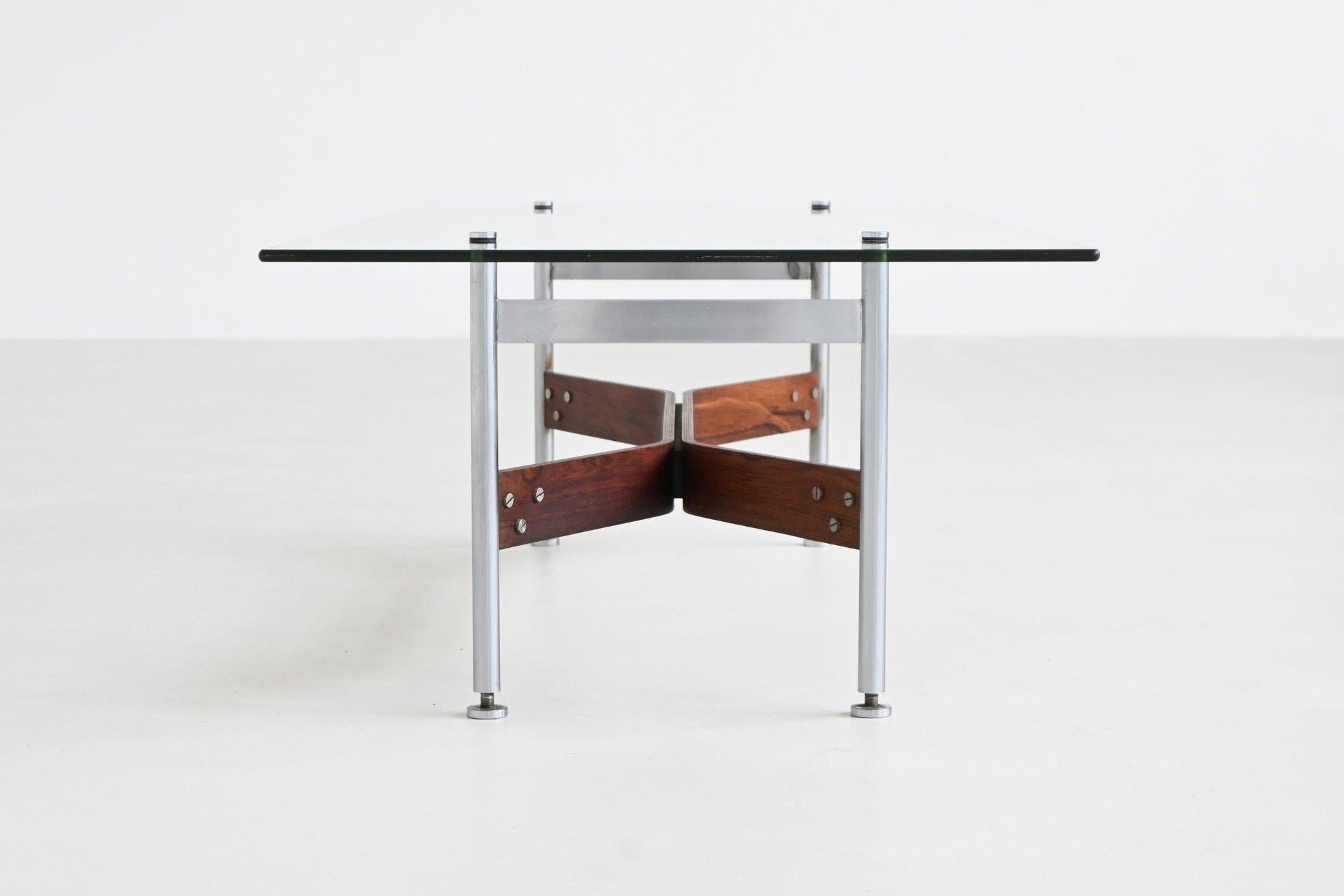 Dutch Rudolf Bernd Glatzel coffee table in rosewood Fristho The Netherlands 1962 For Sale
