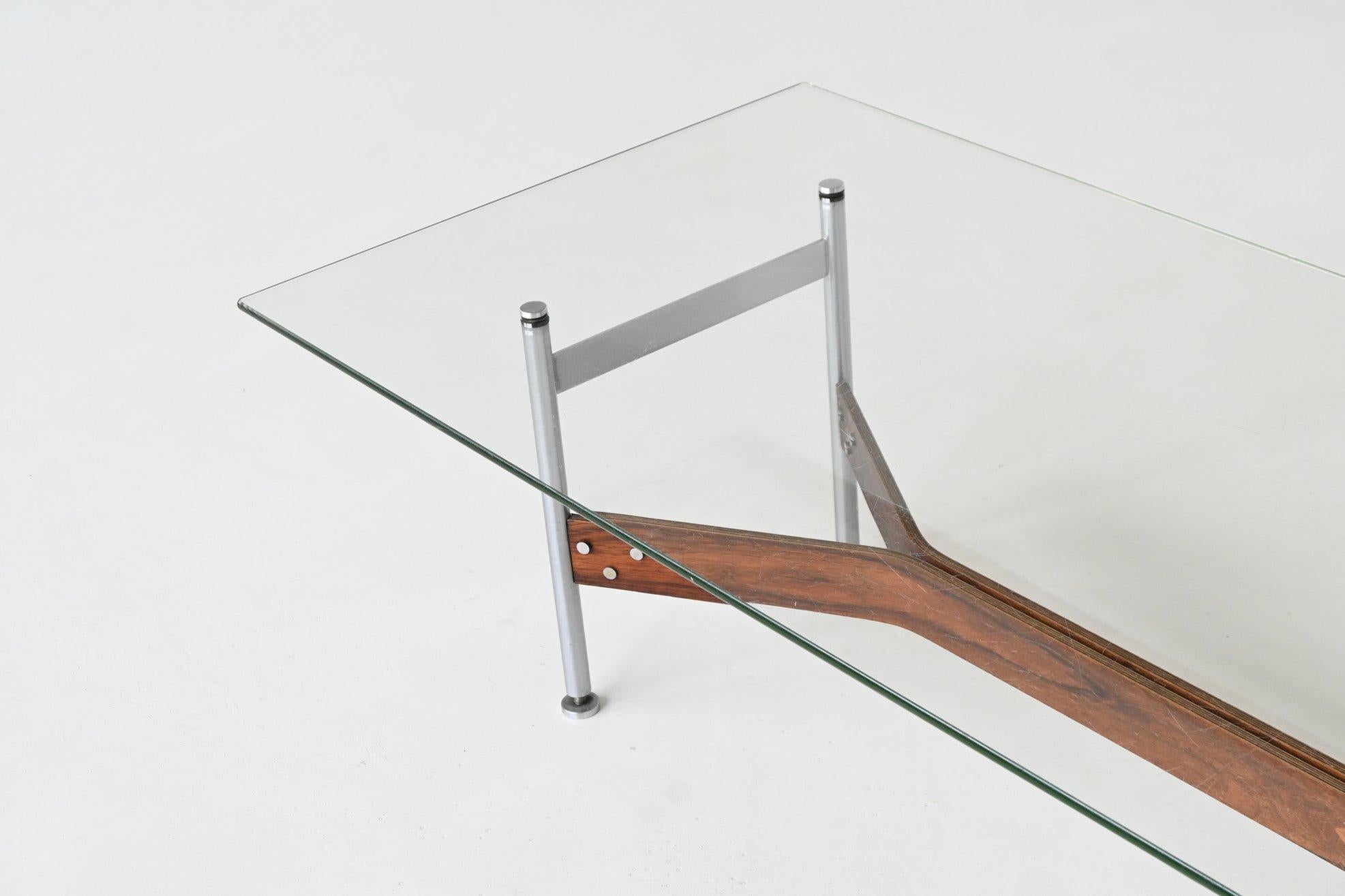 Mid-20th Century Rudolf Bernd Glatzel coffee table in rosewood Fristho The Netherlands 1962 For Sale