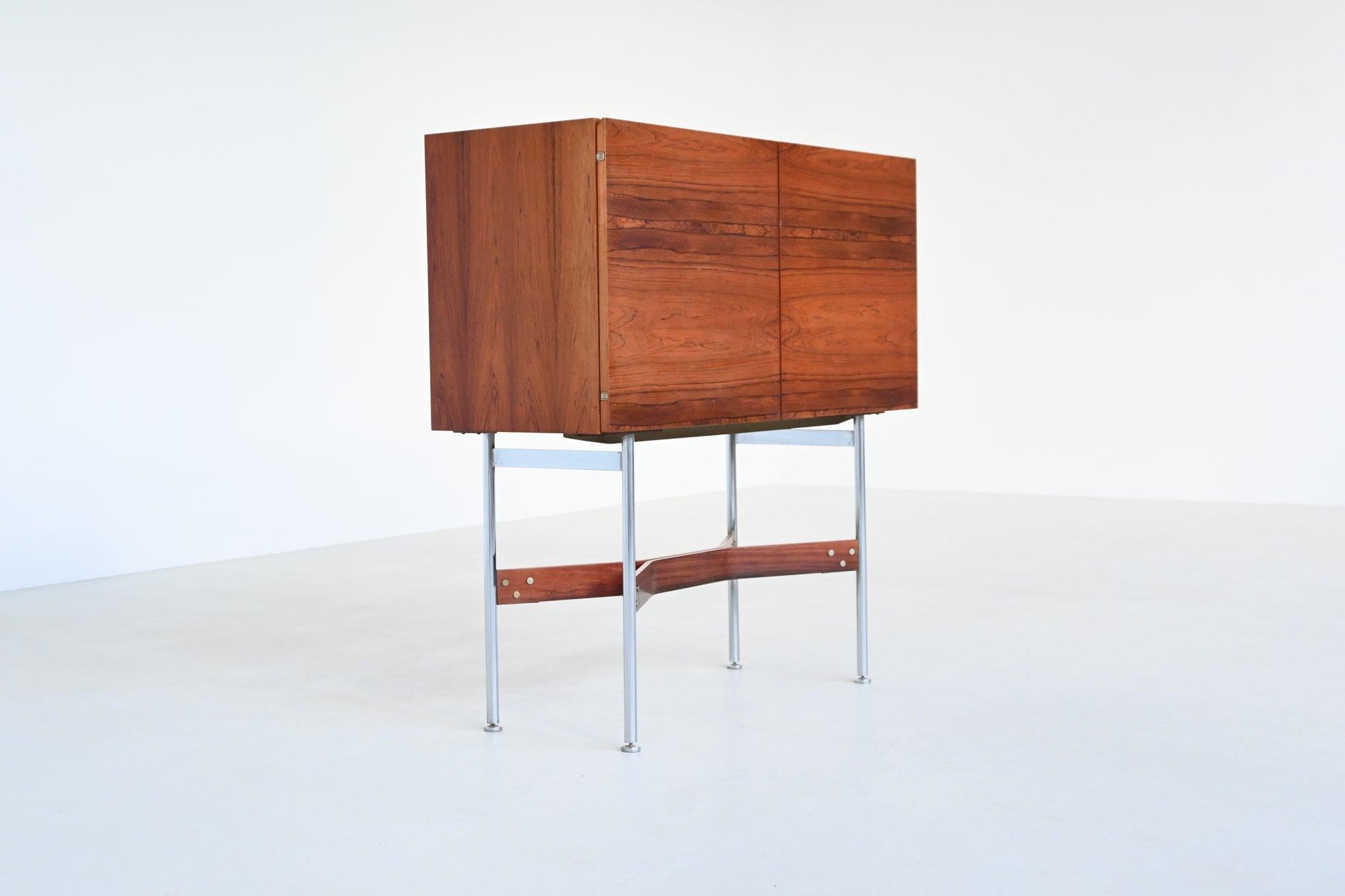 Mid-Century Modern Rudolf Bernd Glatzel rosewood bar cabinet Fristho The Netherlands 1956 For Sale