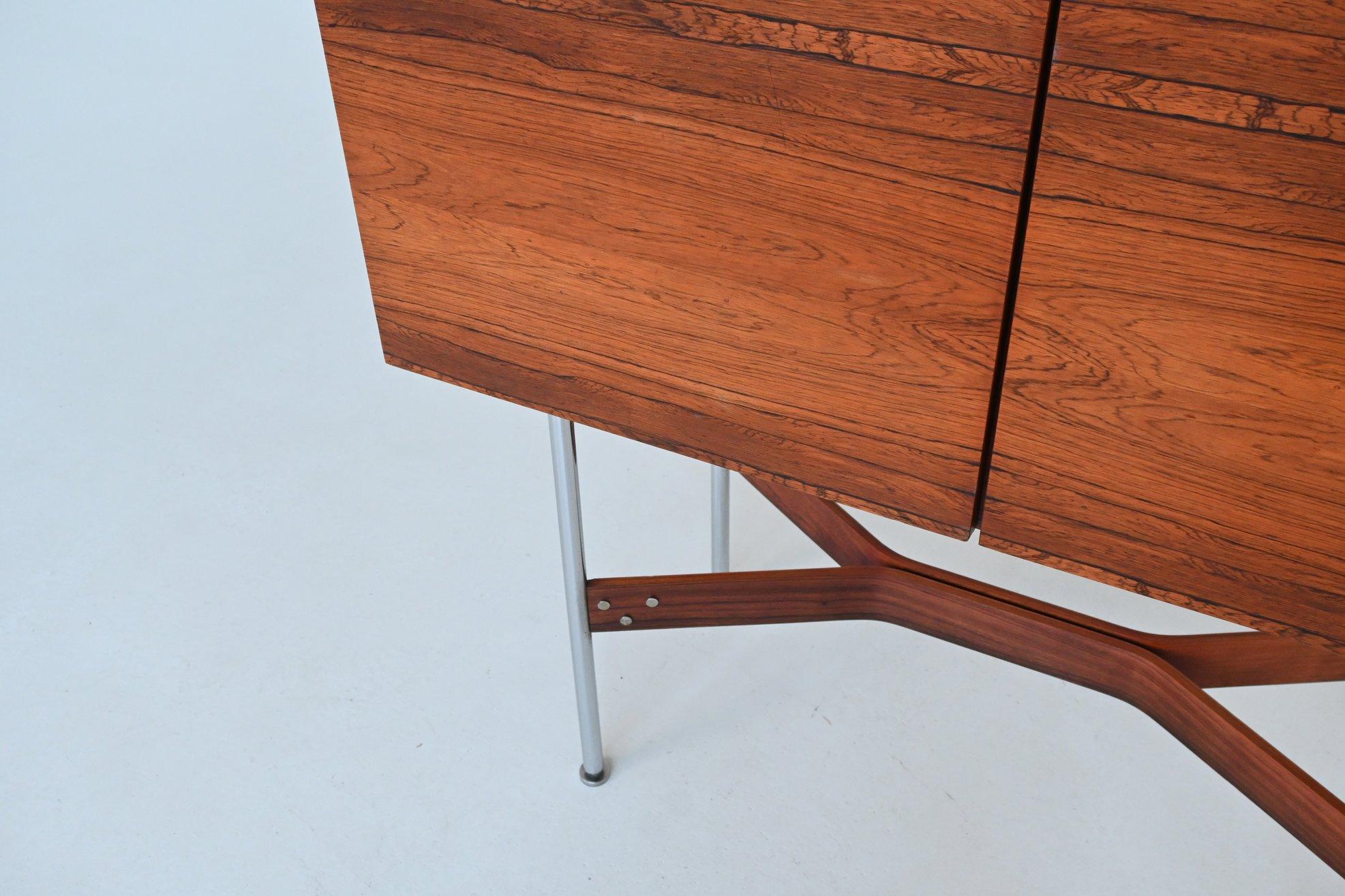 Rudolf Bernd Glatzel rosewood bar cabinet Fristho The Netherlands 1956 For Sale 2