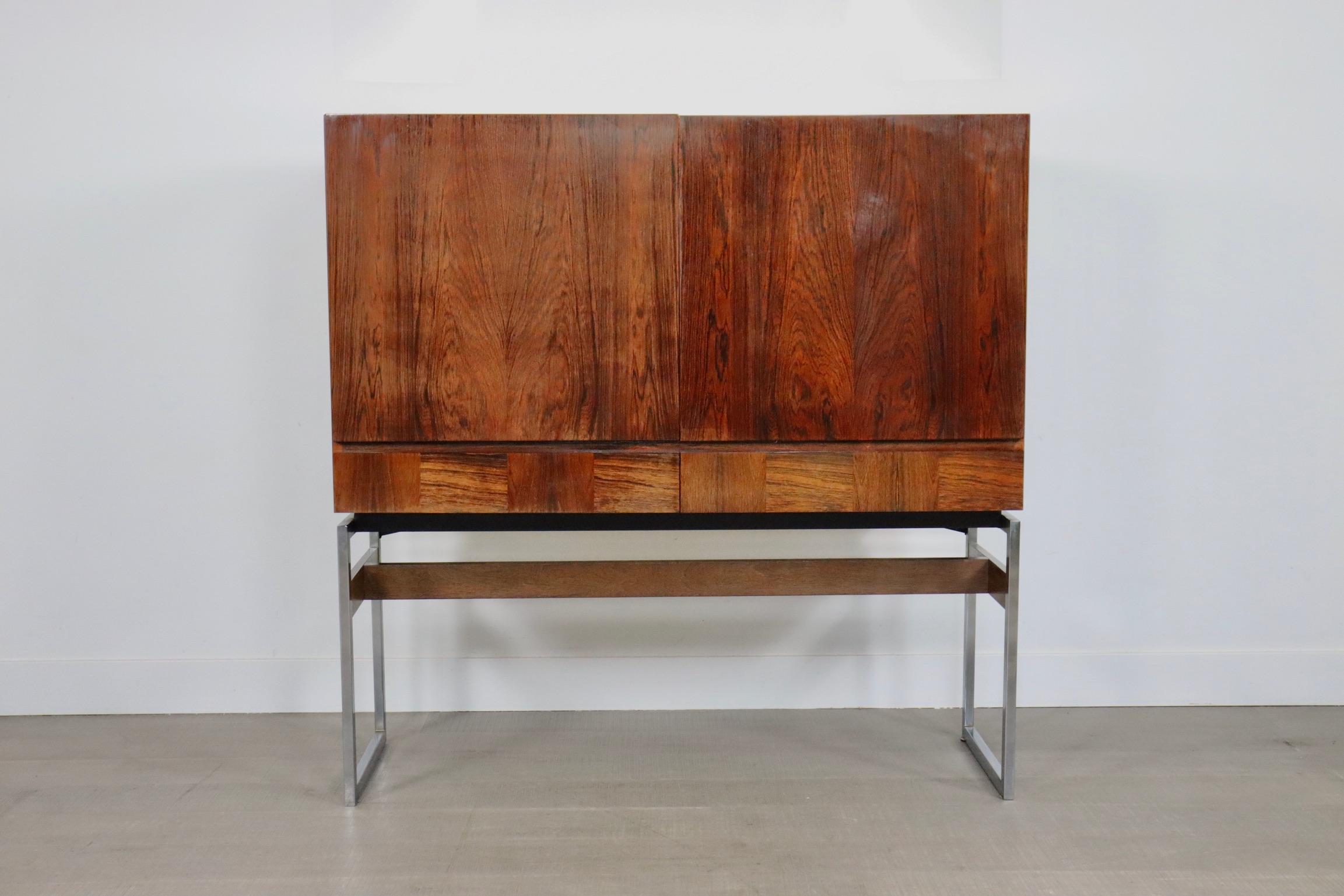 Mid-20th Century Rudolf Bernd Glatzel Rosewood Highboard Cabinet for Fristho For Sale
