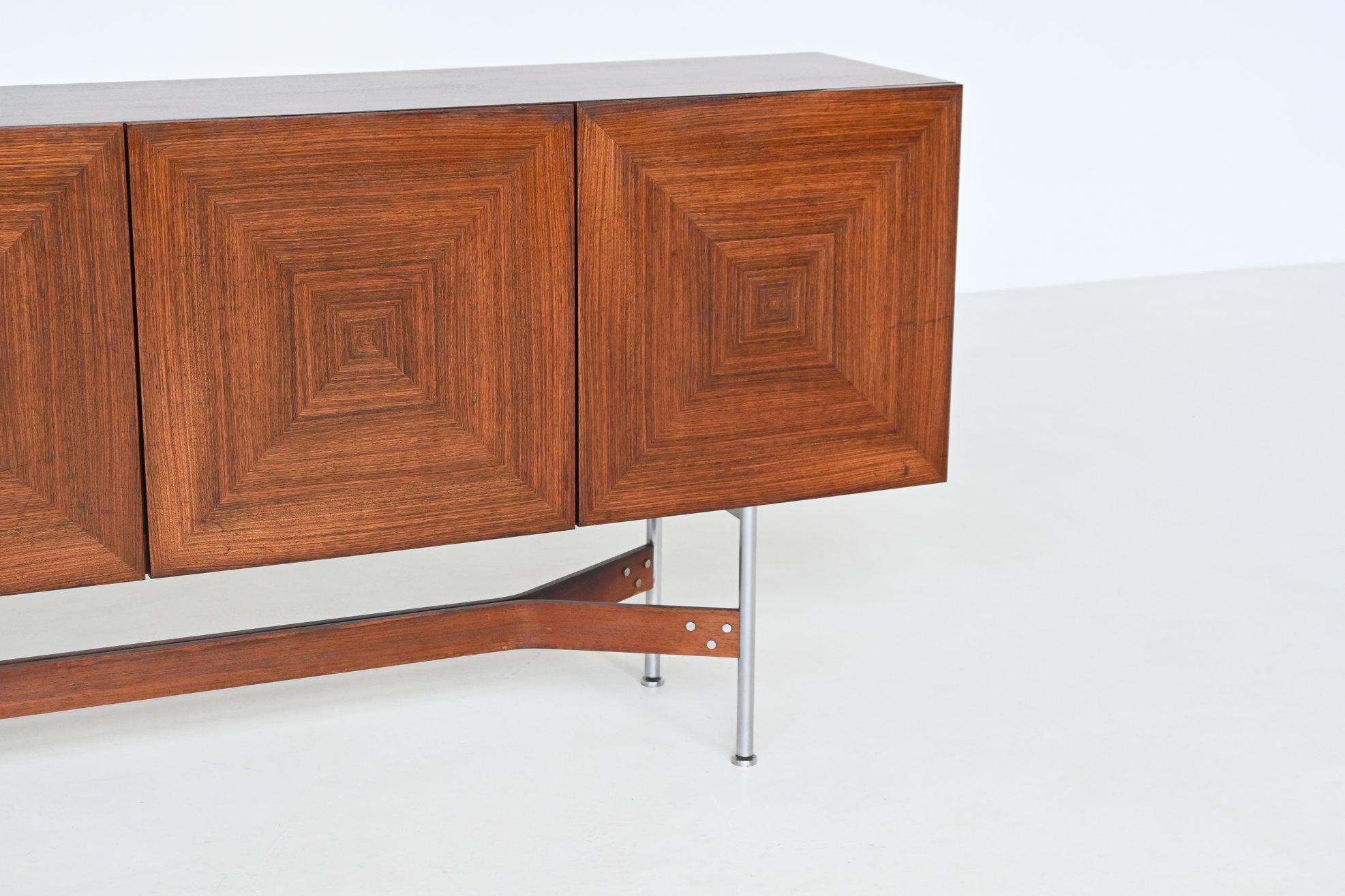 Steel Rudolf Bernd Glatzel sideboard GLR-230 in rosewood Fristho Netherlands 1962 For Sale