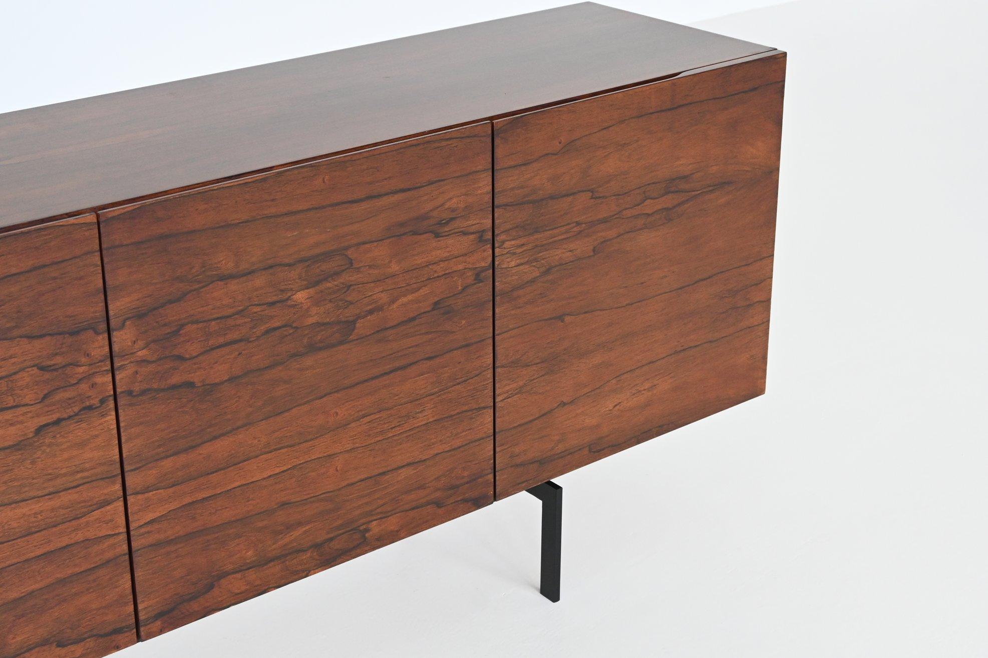 Metal Rudolf Bernd Glatzel sideboard in rosewood Fristho Franeker The Netherlands 1960