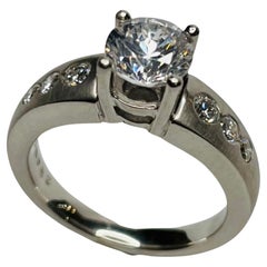 Used Rudolf Erdel Platinum Engagement Ring with Side Diamonds