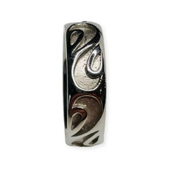 Rudolf Erdel Platinum Wedding Band with Wave Pattern