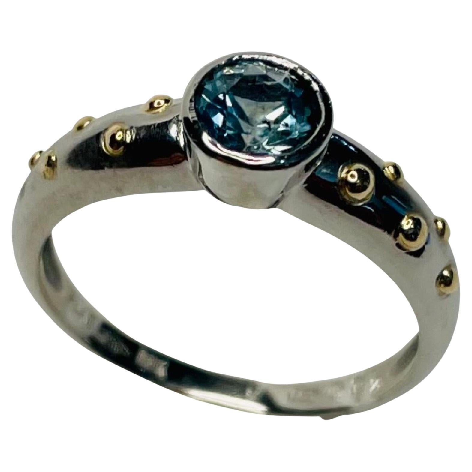 Rudolf Erdel Platinum, 18K and Montana Sapphire Engagement Ring For Sale